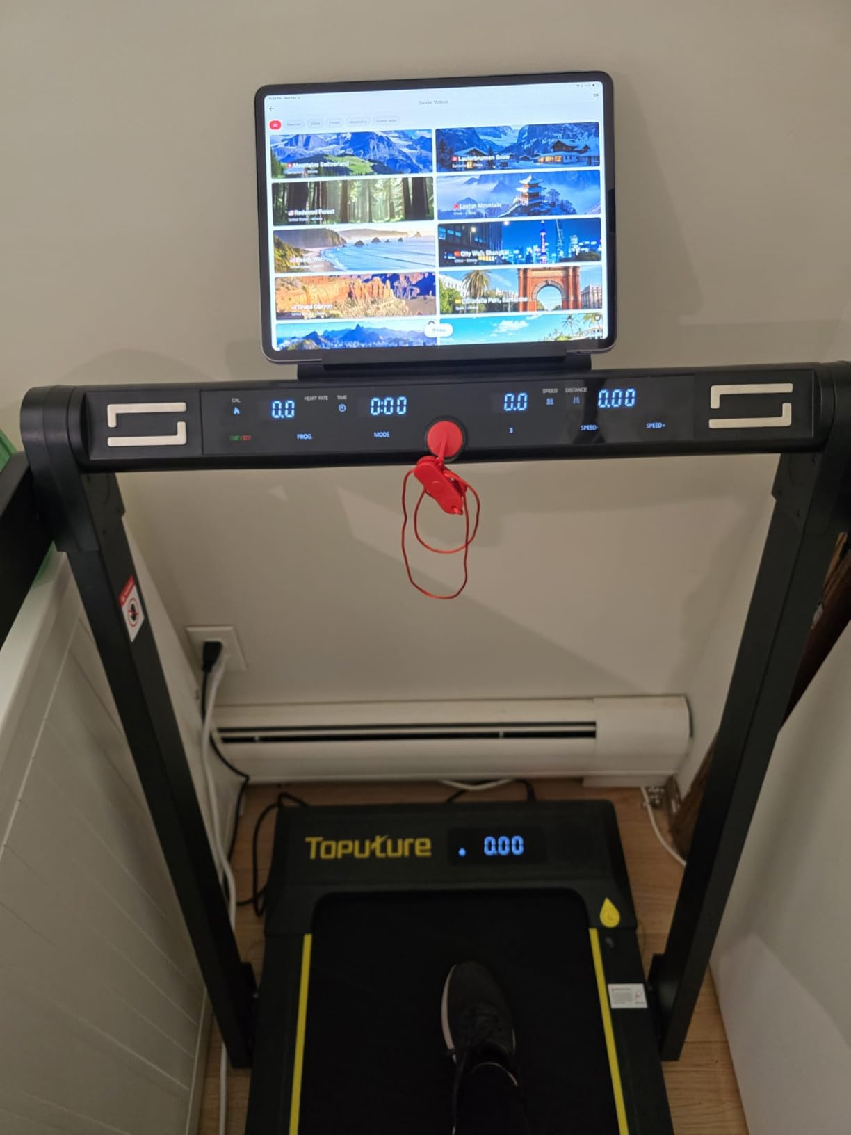 TOPUTURE Walking Pad Treadmill with 12% Incline & Handle Bar, Treadmills for Home with Bluetooth Speaker, 4 in 1 Under Desk Treadmill Folding Walking Pad with APP & Remote Control, 0.6-10MPH customer photo 1