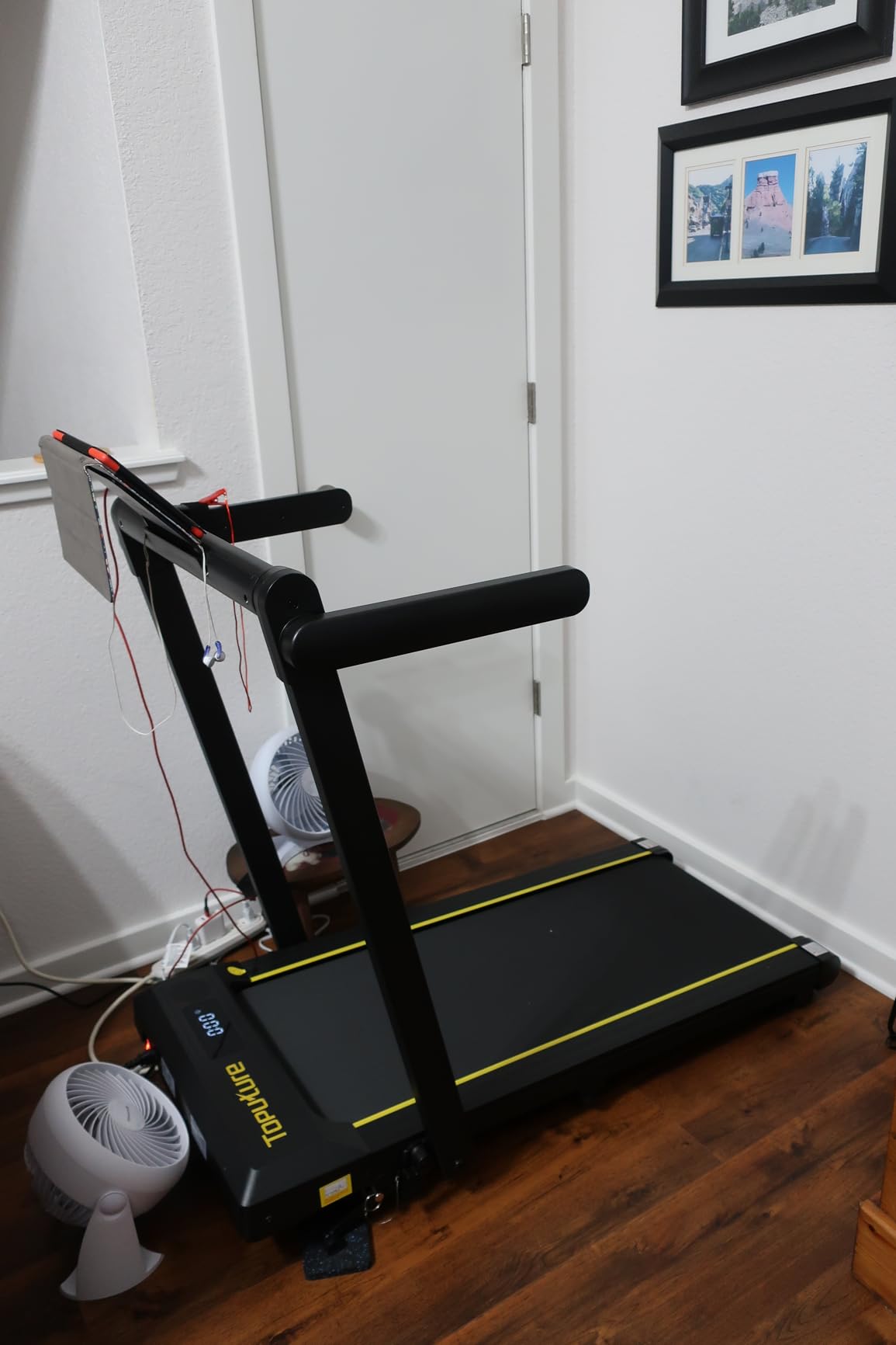 TOPUTURE Walking Pad Treadmill with 12% Incline & Handle Bar, Treadmills for Home with Bluetooth Speaker, 4 in 1 Under Desk Treadmill Folding Walking Pad with APP & Remote Control, 0.6-10MPH customer photo 2