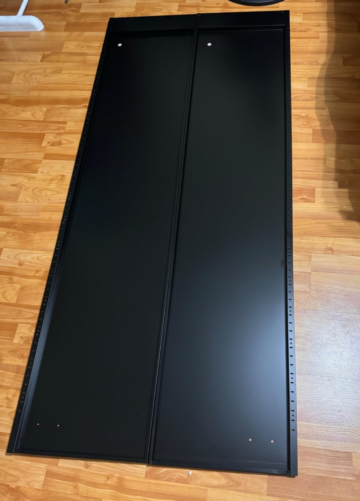 Wide & Deep Metal Storage Cabinet with Hanging Rod,Black Broom Closet Storage Cabinet with Lock,72