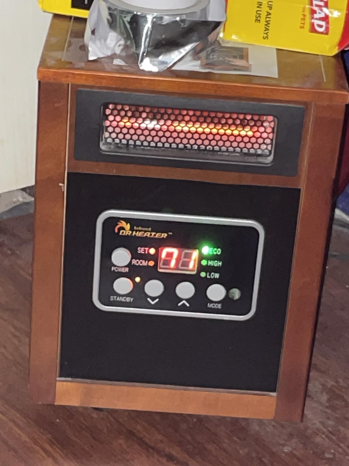 DR. INFRARED HEATER DR-991 Portable Electric Fireplace Space Heater w/Humidifier & Remote, Infrared Heat, 3D Flame Effect, Timer, Quiet, 1500W, ETL Listed, Freestanding, LED Display customer photo 1