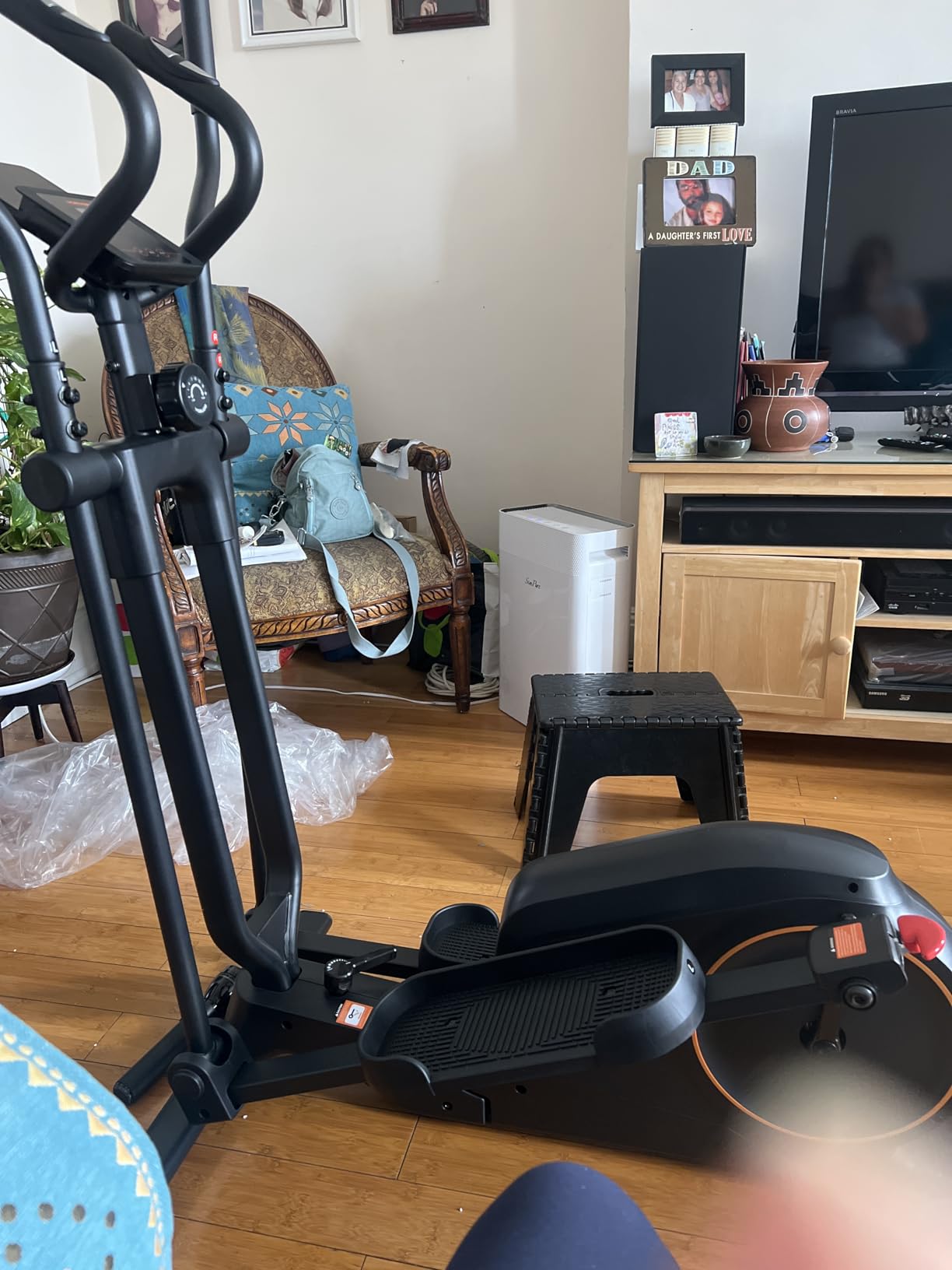 YOSUDA Foldable Elliptical Exercise Machine for Home,15IN Stride Compact Folding Elliptical Training Machine Only 2 sq ft for Small Spaces, Elliptical Cross Trainer with 16 Magnetic Resistance Levels customer photo 2