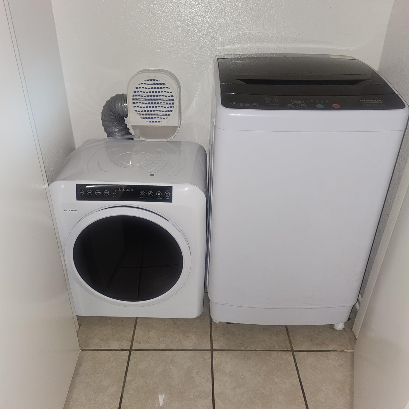 ROVSUN 1.8CuFt Portable Clothes Dryer and 25LBS Full-Automatic Washing Machine Set, Compact Laundry Washer and Dryer Combo Set with Stainless Steel Inner Tub, for Apartment, Dorms, Home customer photo 1