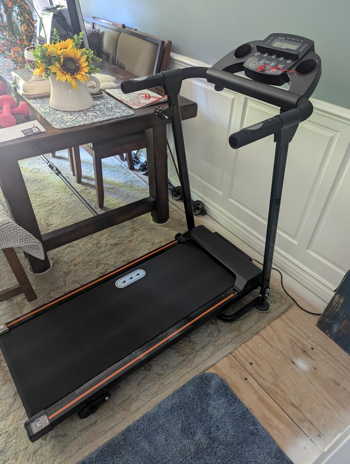 Redliro Treadmill for Seniors with Long Handrails - Walking Treadmill | 0-2% Incline, 300 lbs Capacity, Foldable for Home Small, Auto Lube, Mute & Handrail Button, Elder Recovery, Cup Phone Holder customer photo 1