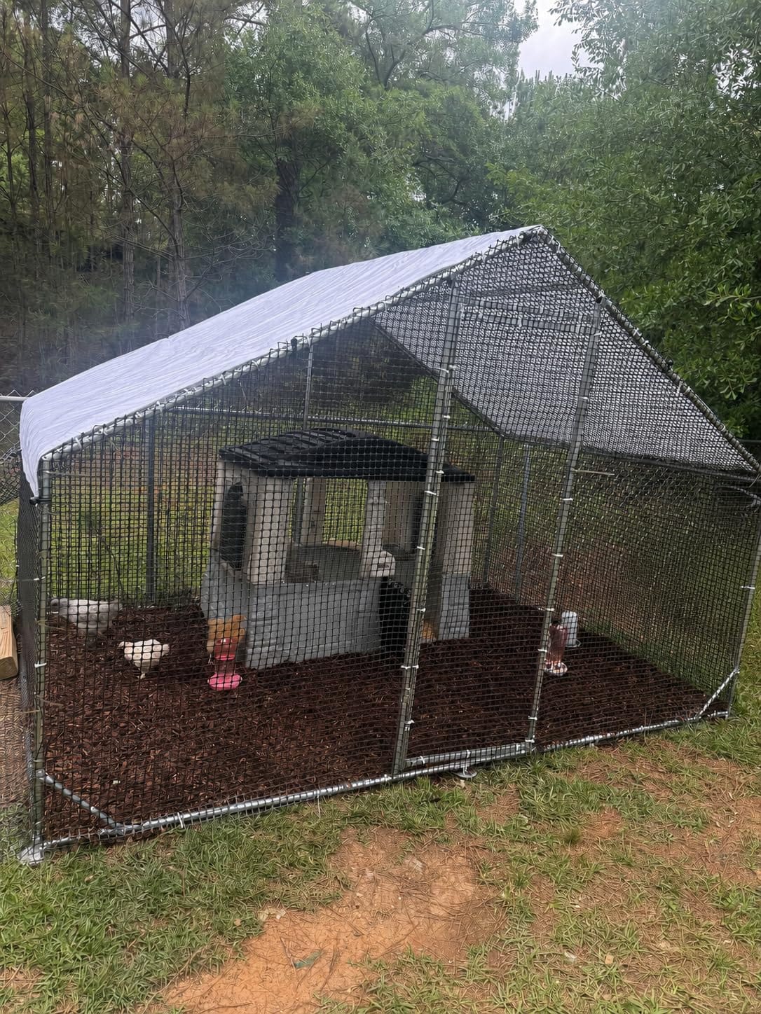 CAMMOO Walk in Chicken Coop, 13.1x9.8x6.6ft Chicken Run for Yard with Cover customer photo 2