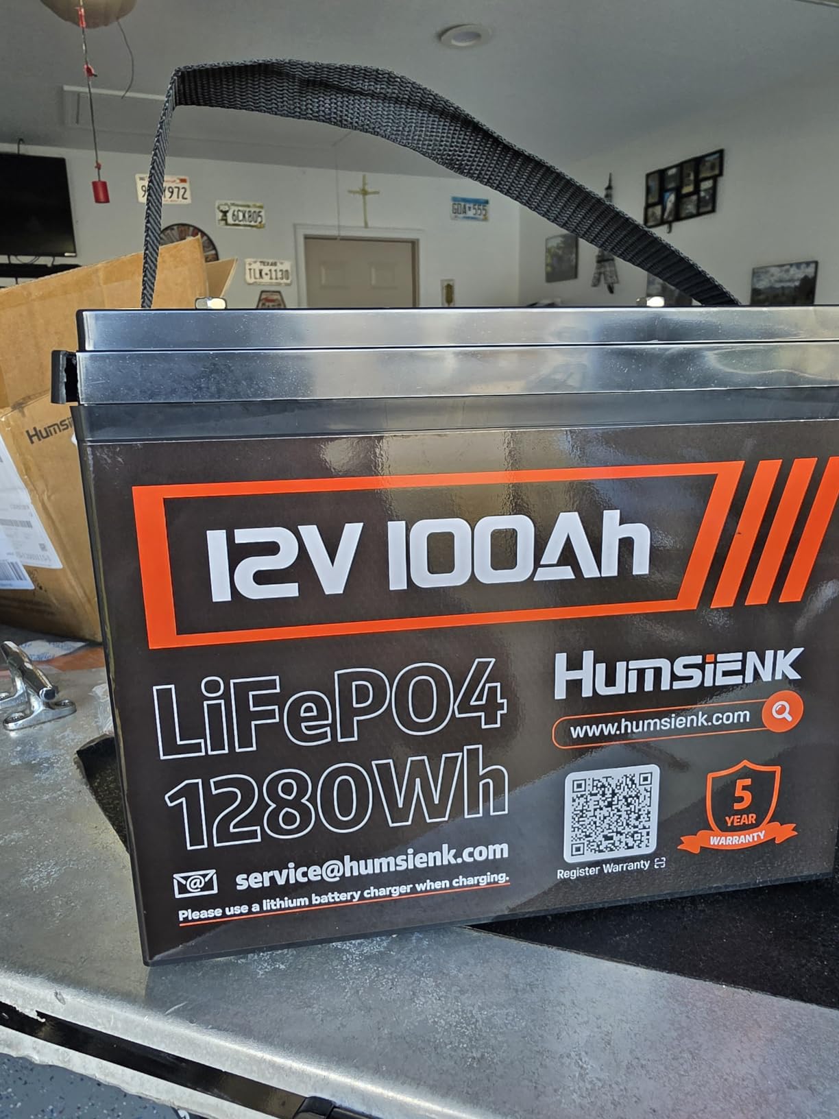 HumsiENK 12V 100Ah LiFePO4 Lithium Battery with Bluetooth (Group 24) 1280Wh | 15000+ Deep Cycles, Built-in 100A BMS & Low-Temp Protection, Energy for RV/Boat/Off-Grid/Home Backup, Lithium Iron Phosphate customer photo 1
