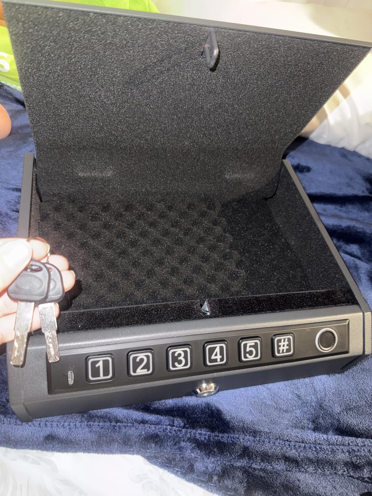 Biometric Gun Safe for Handguns, Pistol Safe Fits 2-3 Handguns customer photo 2