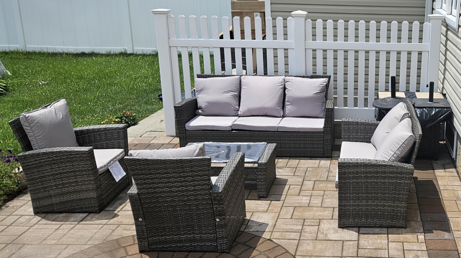 Wisteria Lane 4 Piece Outdoor Wicker Patio Furniture Set for All Weather customer photo 2