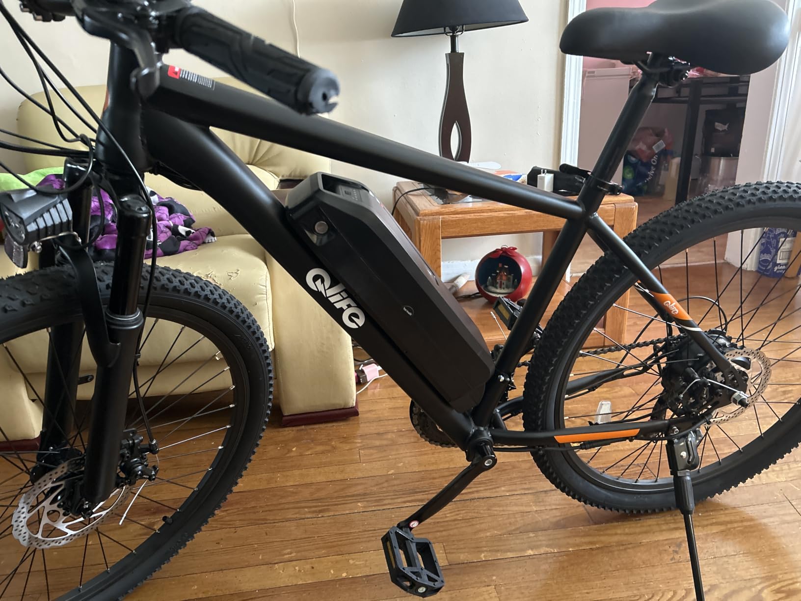 Qlife Racer Electric Bike for Adults - 21-Speed Mountain Lightweight Ebike with Peak 1000W Brushless Motor, 48V 375Wh Removable Battery, 26X2.1 Tire Step Over E-MTB, Up to 40 Miles Range customer photo 2