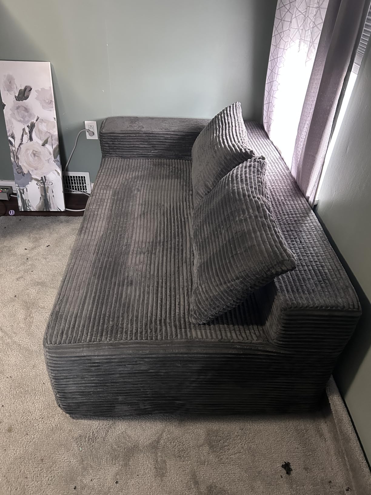 Mangodan Cloud Sectional Sofa, Boneless Couch for Living Room, Dark Grey customer photo 2