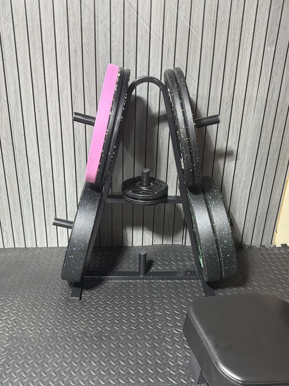 Weight Plate Rack 400LBs, Weight Tree Holder for Home Gym, Barbell & Bumper customer photo 1