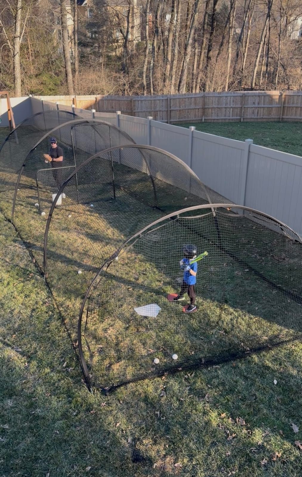 Baseball Batting Cage Net for Backyard Softball Portable Pop Up Cage customer photo 1