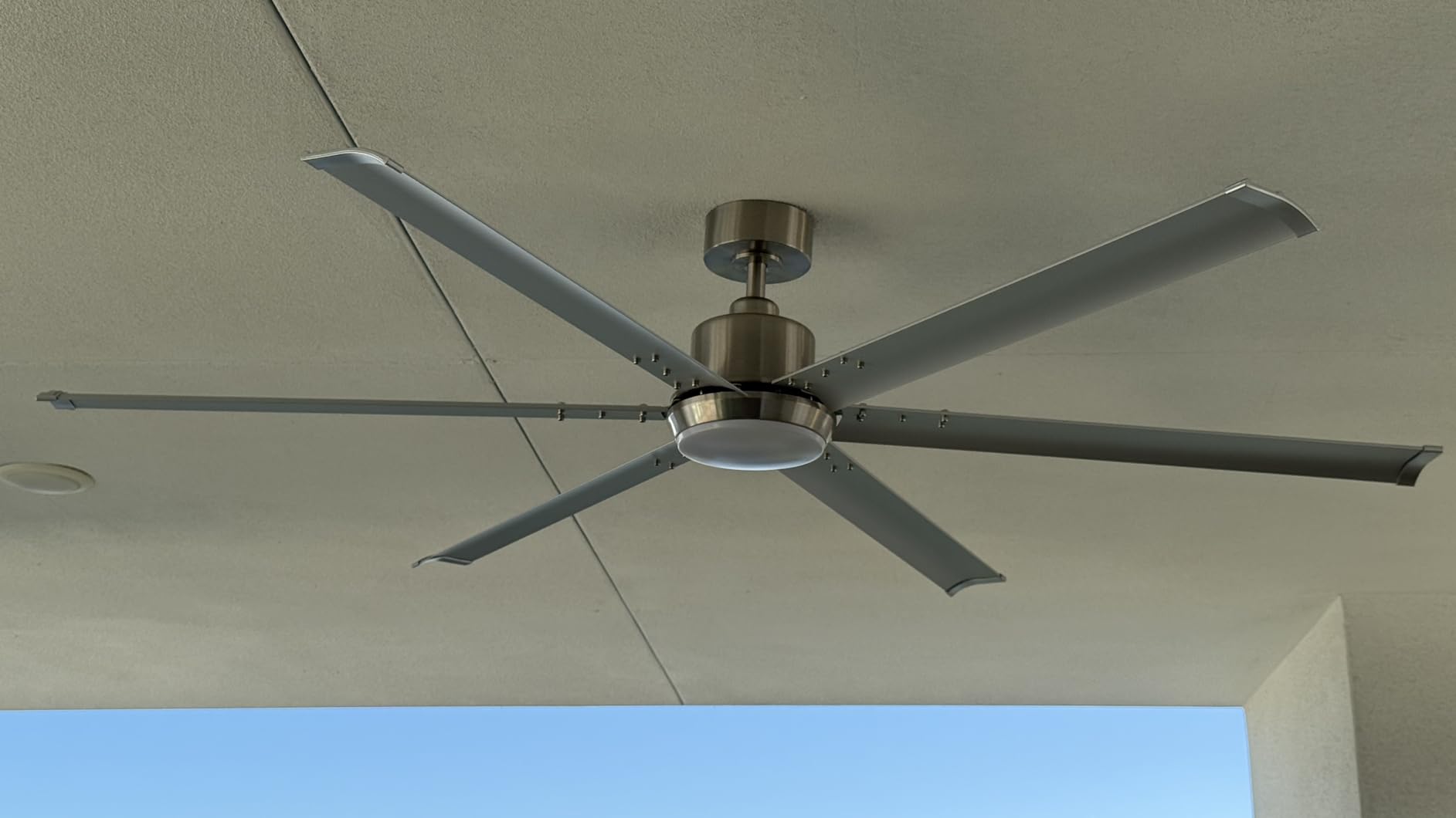 96 Inch Extra Large Ceiling Fan with Light, Aluminum Blades, Black | 10,464 CFM at 110 RPM, 6 aluminum blades, 6 speeds, 3 color temperatures, DC motor, oversized rooms/gym/covered patio customer photo 1