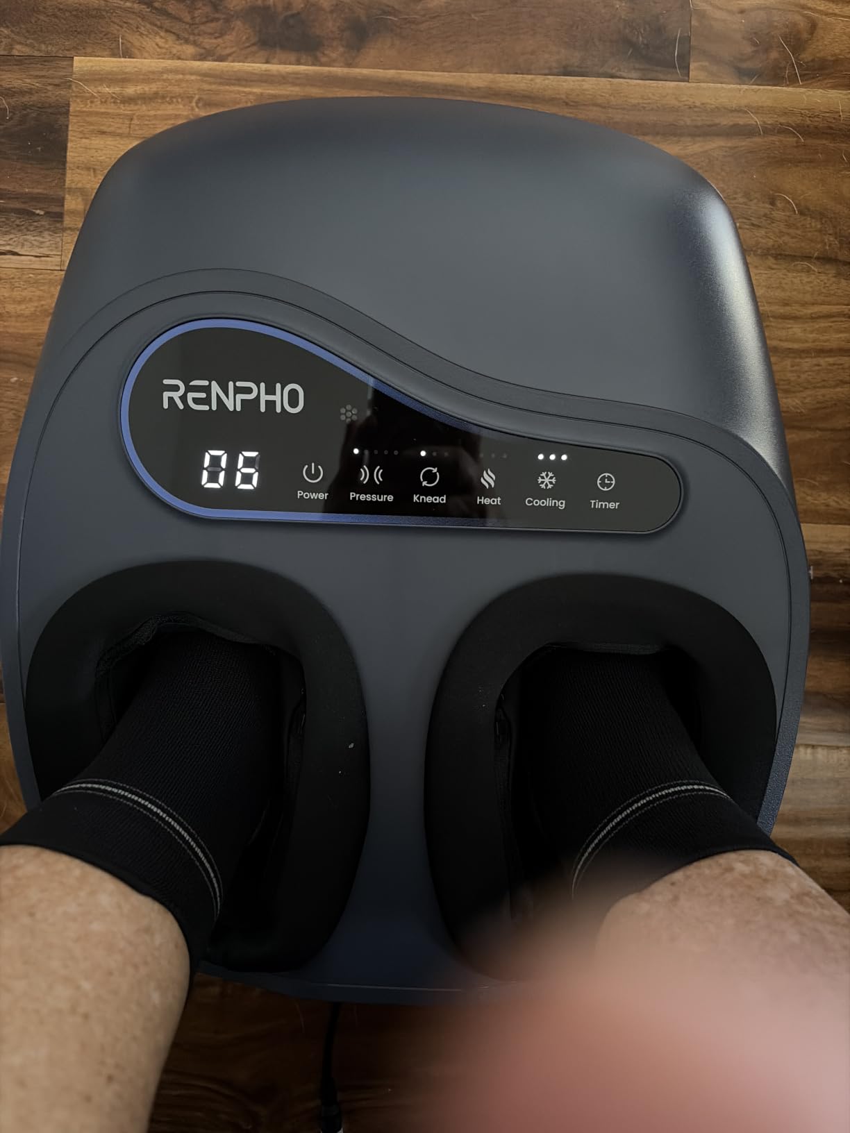 RENPHO Thermacool 2-in-1 FSA Foot Massager with Heat & Cold, HSA Eligible | Cooling Therapy, Premium Foot Massager with 5 Compression & 3 Kneading, Countdown Timer Panel, Remote, Fits up to Size 13 customer photo 1