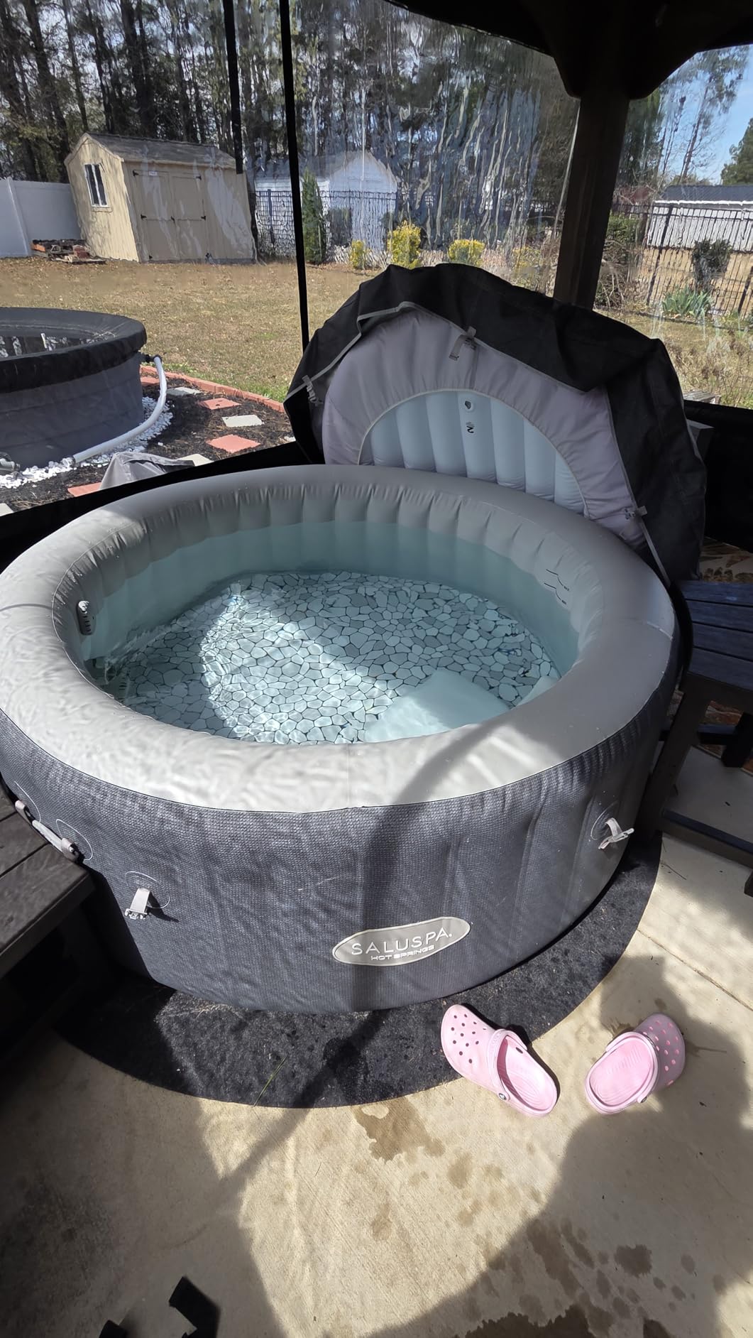 SaluSpa Hot Springs 4-6 Person Square Inflatable Hot Tub, Energy-Efficient | 40% More Energy-Efficient Than Similar Hot Tubs, Wi-Fi Compatible, 140 Soothing Jets, Ultra-Durable Design, 5-Minute Setup customer photo 1