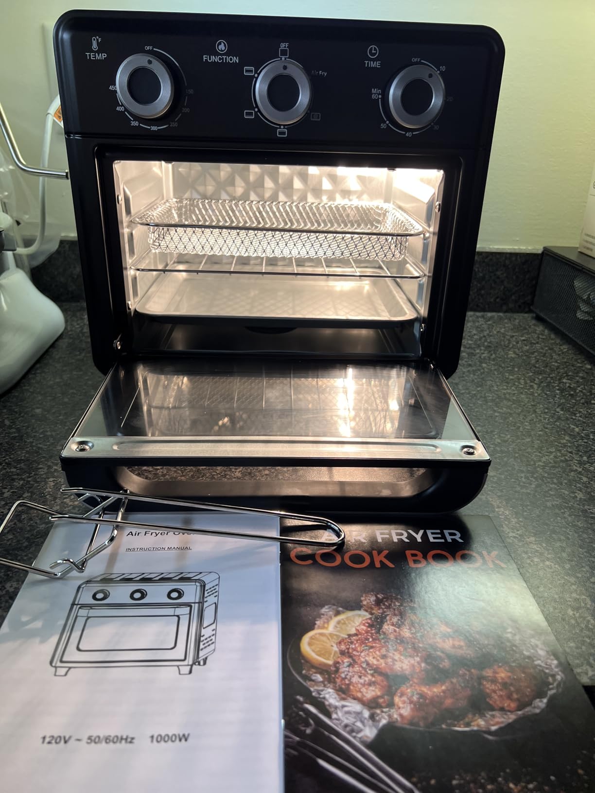 10QT Air Fryer Toaster Oven Combo, 3-Layer Cooking Air Fryer Oven with Visible Window, Countertop Airfryers with 5 in 1 Functions, Cooks 6 Toast slices at once, Compact capacity for small kitchen customer photo 2