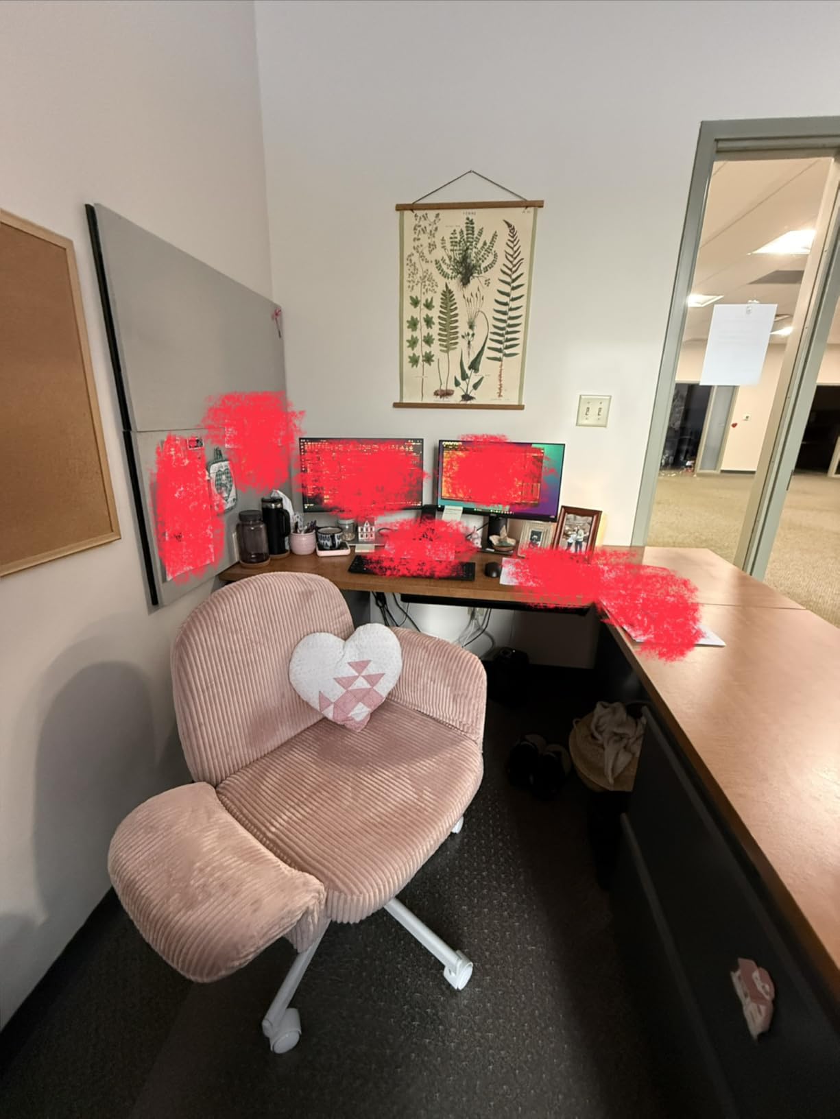 HUANUO Criss Cross Office Chair with Adjustable Armrests, Deep Green customer photo 1