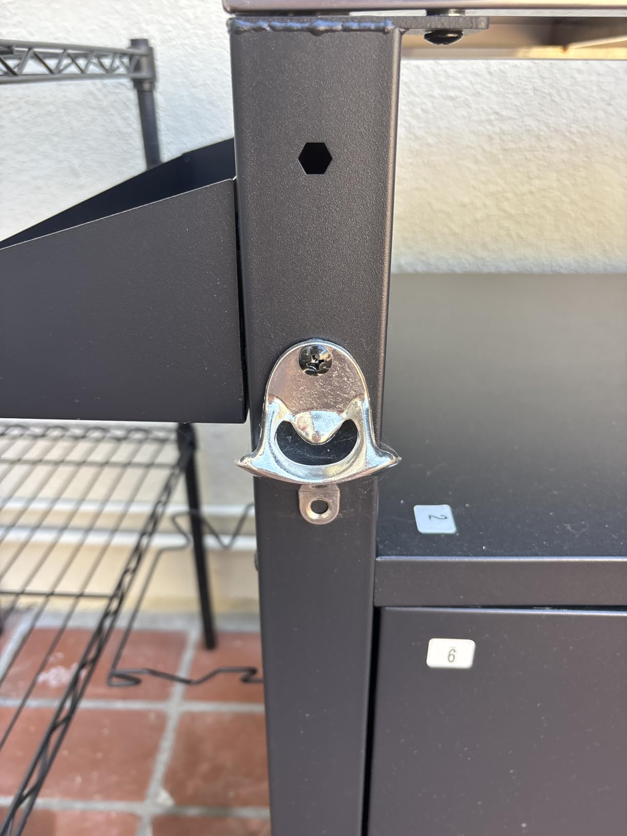 Outdoor Grill Table with Sink, Metal Worktable Kitchen Cabinet Island customer photo 2