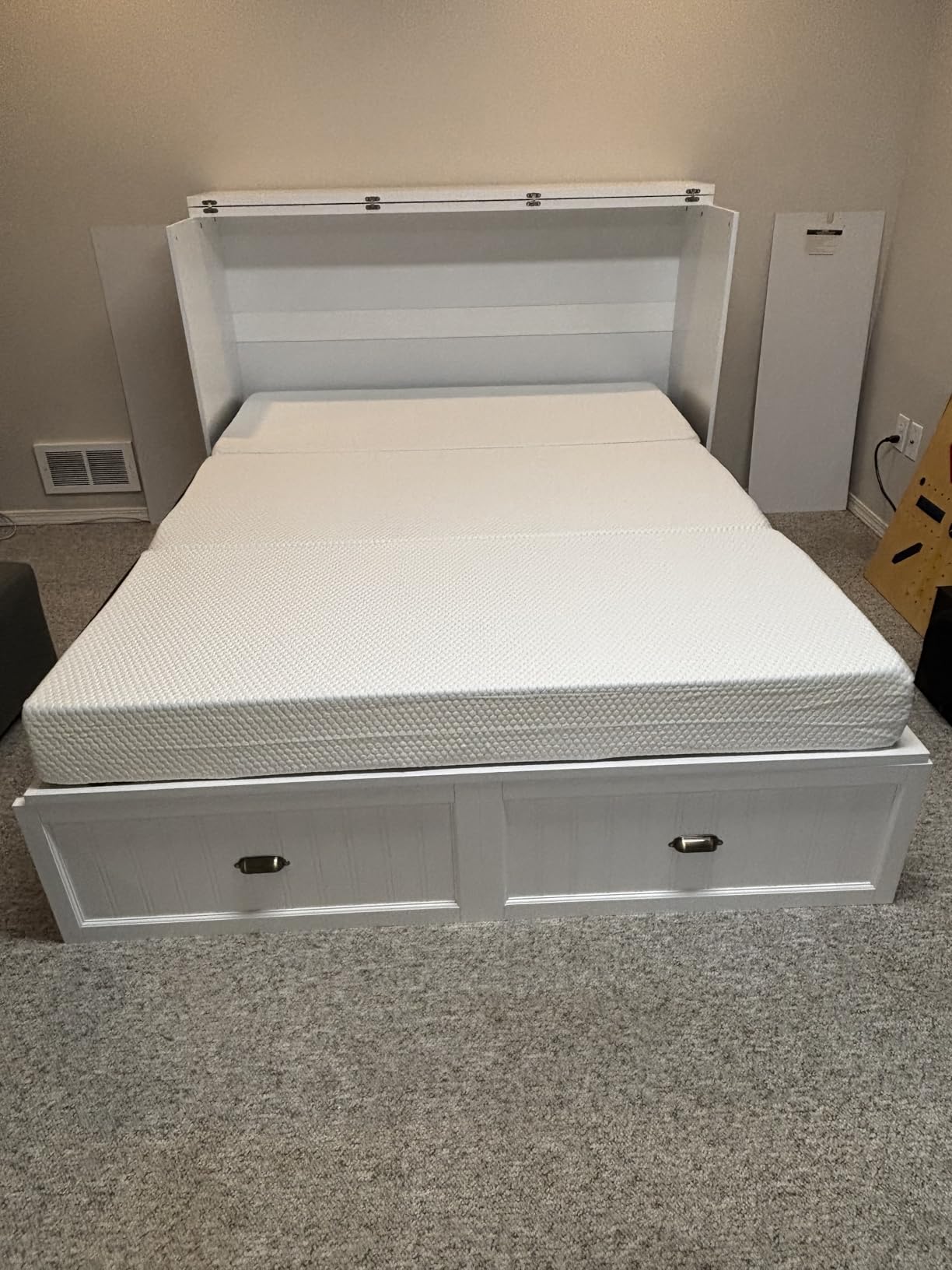 AMERLIFE Queen Size Murphy Bed with Bedside Tables & 3 Storage Drawers customer photo 2