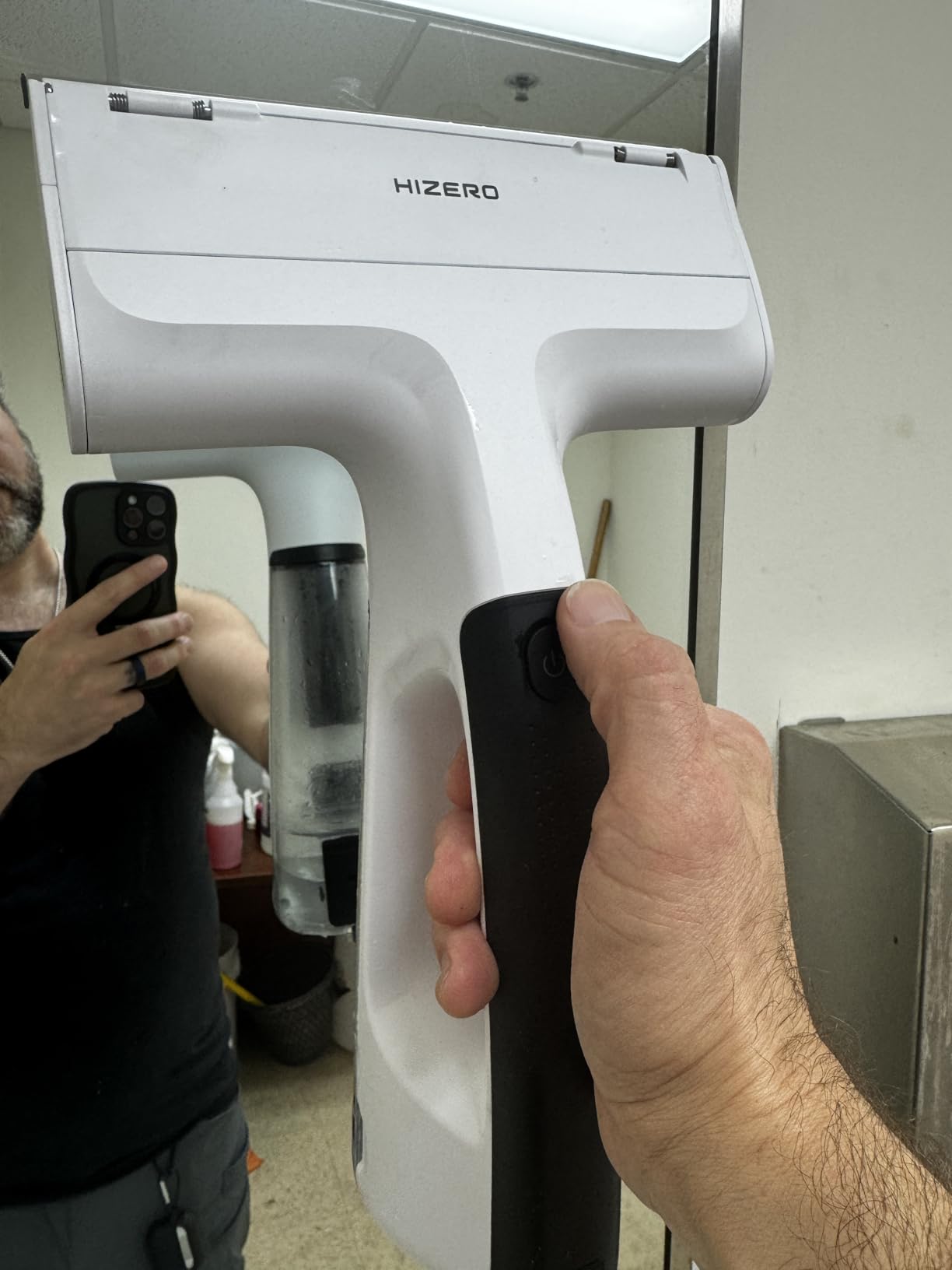 HIZERO H100R Window Squeegee, Electric Shower Squeegee for Glass Doors | Replaces Paper Towels & Dirty Cloths, Wet Dry Cleaning, Up to 60-Min Runtime, Scratch-Free & Streak-Free, Cordless Handheld customer photo 2