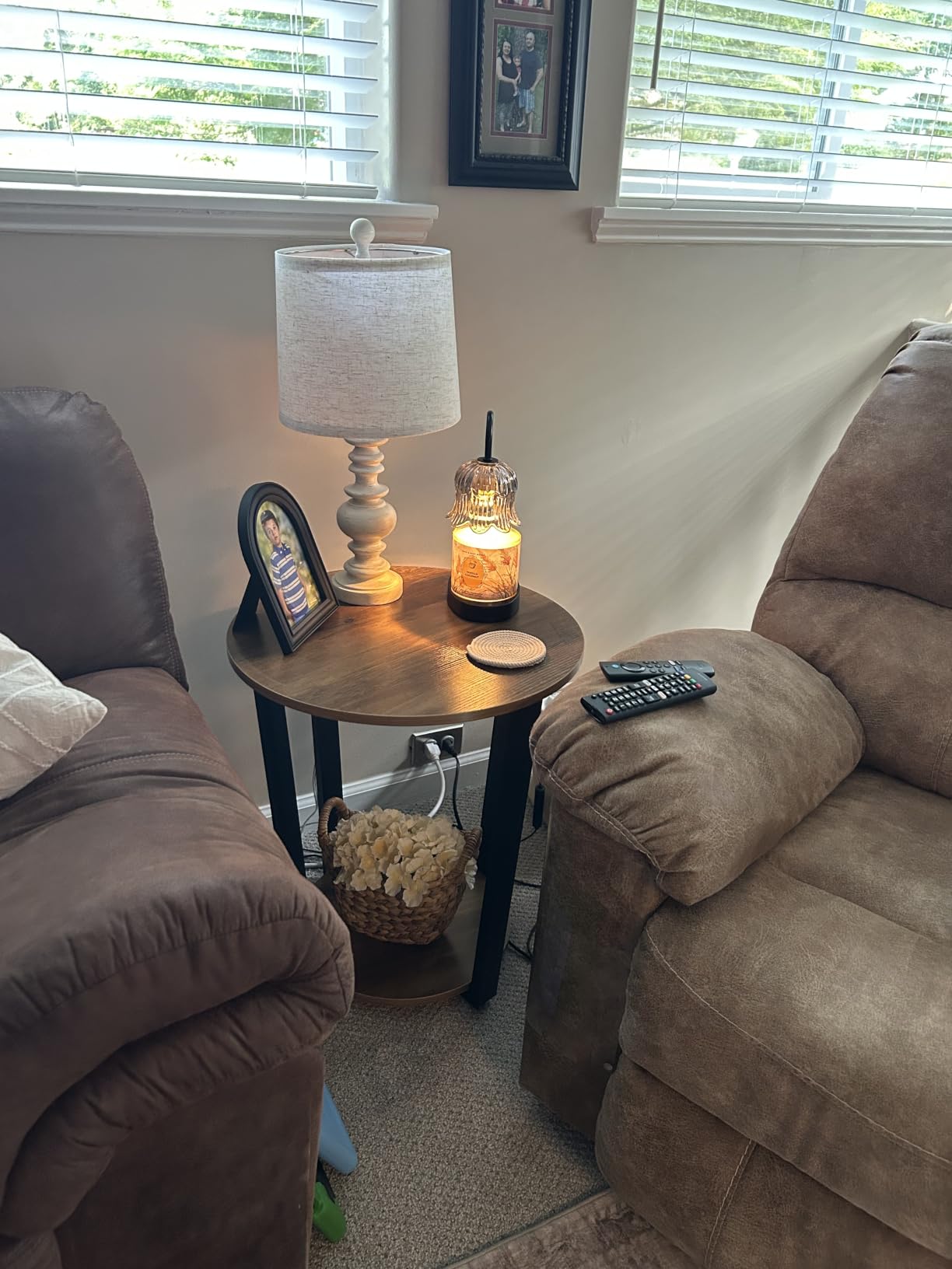 VASAGLE Side Table, 2 Tier Small Accent End Table, Nightstand customer photo 2