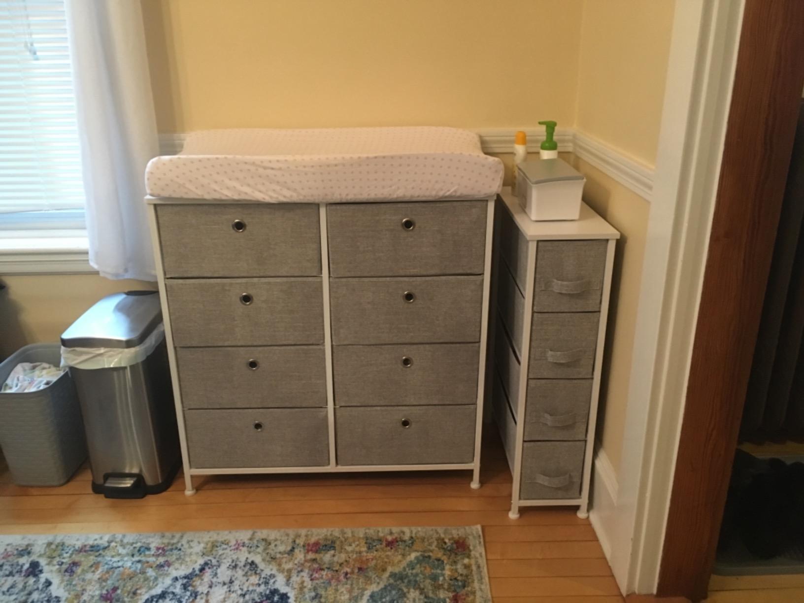 SONGMICS Wide Dresser for Bedroom, 8 Fabric Drawers with Steel Frame customer photo 2