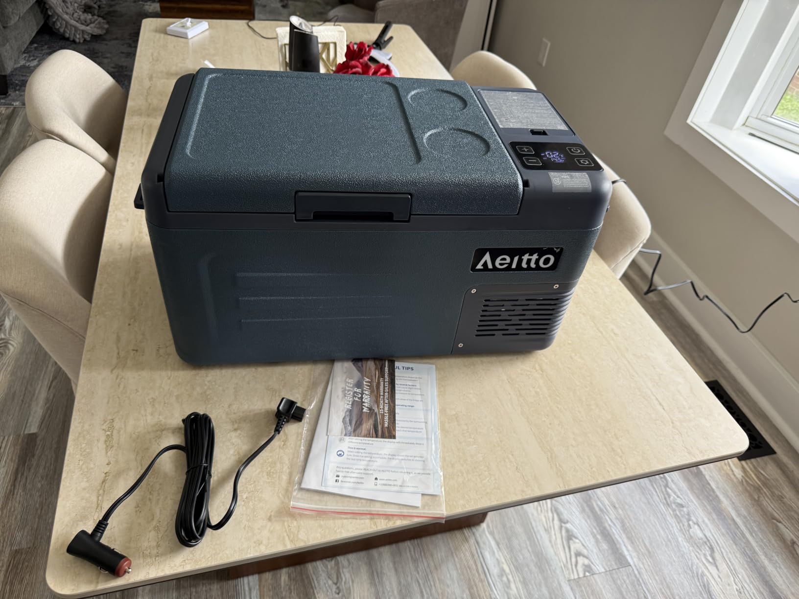 Aeitto 12 Volt Car Refrigerator 20Quart Car Fridge Freezer Electric Cooler Portable Cooler 12V Fridge RV Refrigerator -4℉-68℉ Temp Control 12/24V DC & 100-240V AC for Travel, Camping, RV, Road customer photo 1