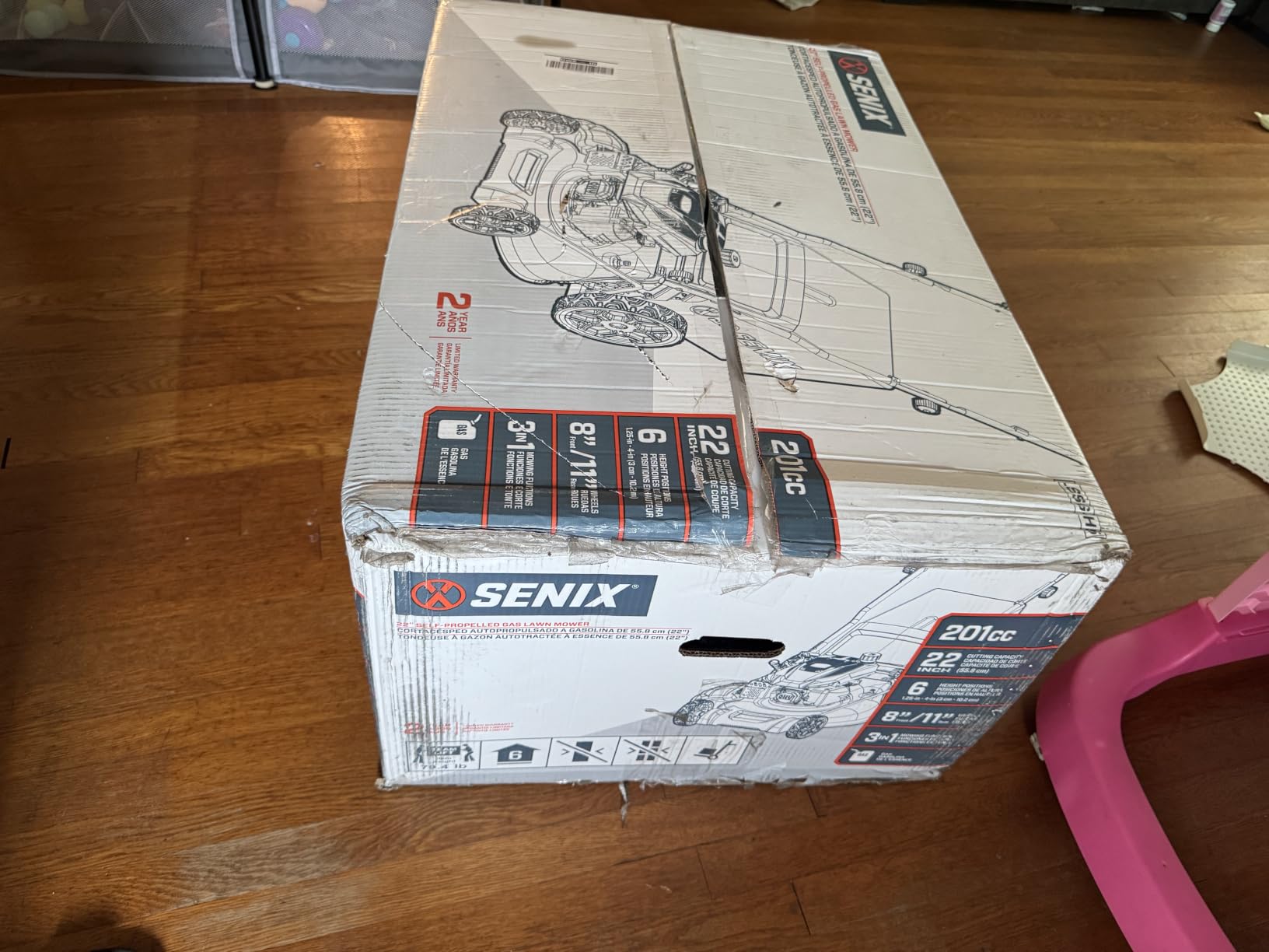 SENIX 22Inch 201cc 3-in-1 Gas Lawn Mower, Rear Wheel Self-Propelled Mower customer photo 2