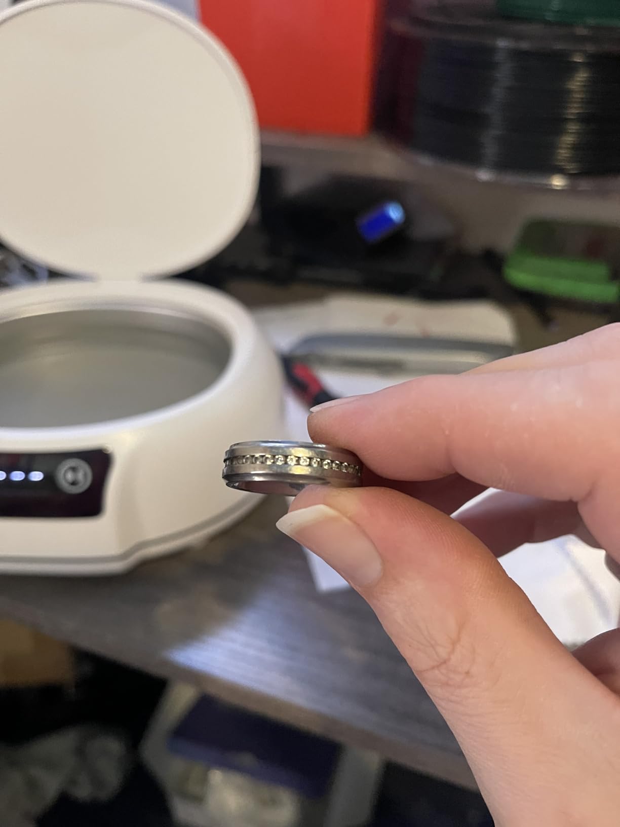 KUNPHY Ultrasonic Jewelry Cleaner, 400ml Sonic Cleaner for Rings, Glasses customer photo 1