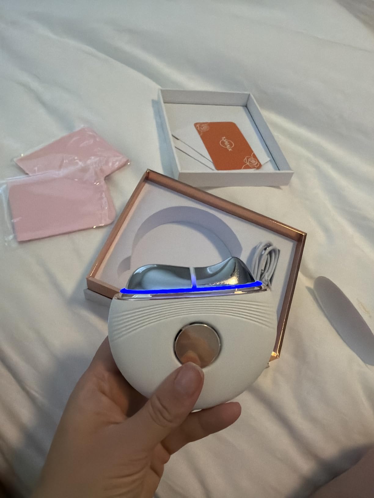 Red Light Electric Gua Sha Facial Neck Sculpting Tools with Heat, Cold, Microcurrent, Lymphatic Drainage Massager Device for Lifting Firming Contouring | Pressure Point Fascia Release | Cool Depuffing customer photo 1