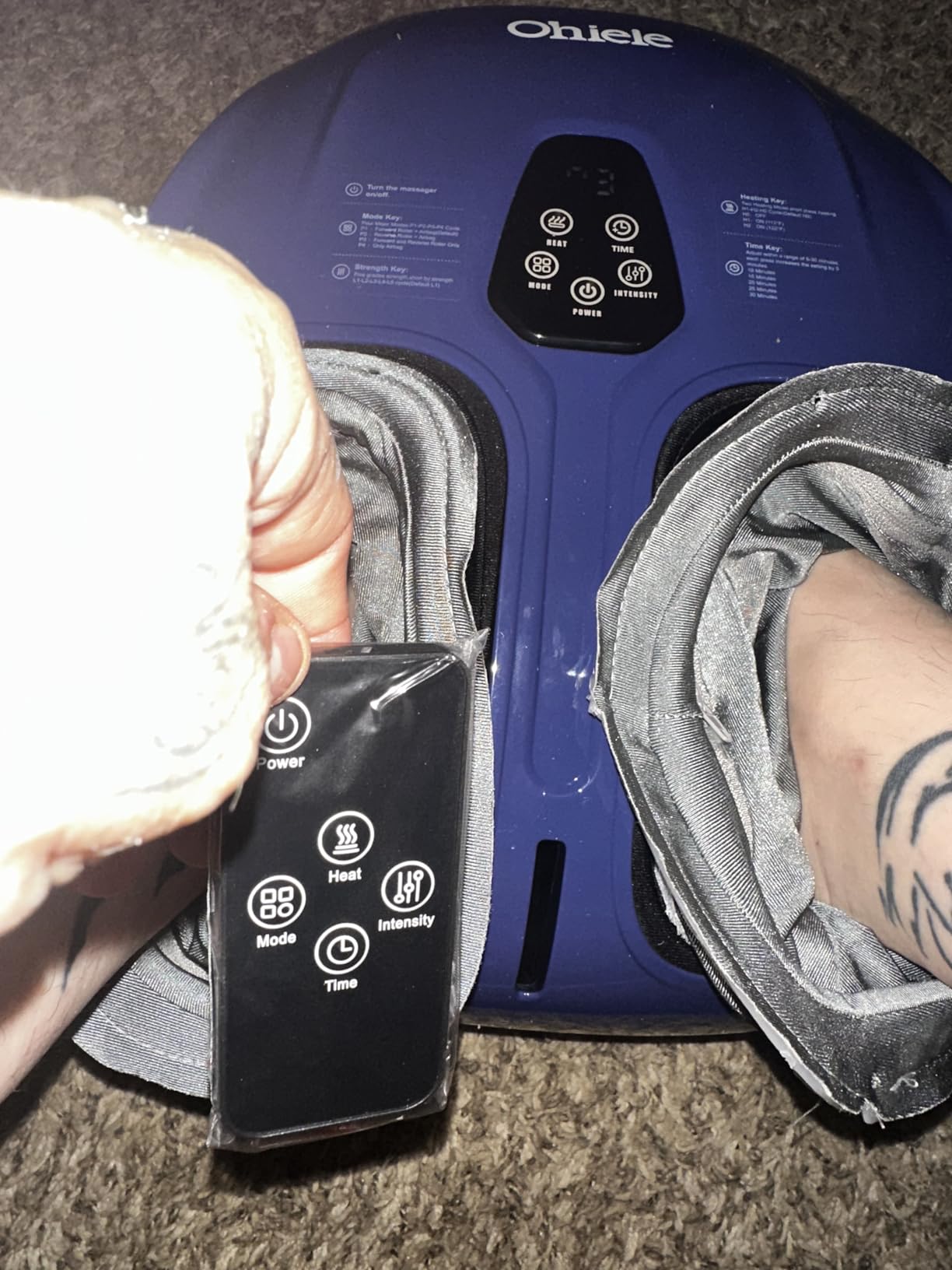 Shiatsu Foot Massager with Heat and Remote Control for Plantar Fasciitis | Deep Kneading, 4 Modes 5 Levels, Auto Shut-Off, Fits to Size 13, Gifts for Women Men Mom Dad(Purple) customer photo 1