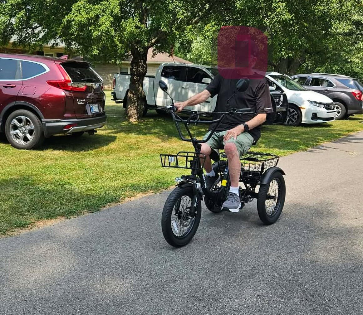 NARRAK Electric Tricycle for Adults,Fat Tire Folding Electric Trike,3 Wheels Electric Bicycle Bikes, Peak 1100W Step-Thru Etrike with Removable Battery and Large Basket customer photo 2