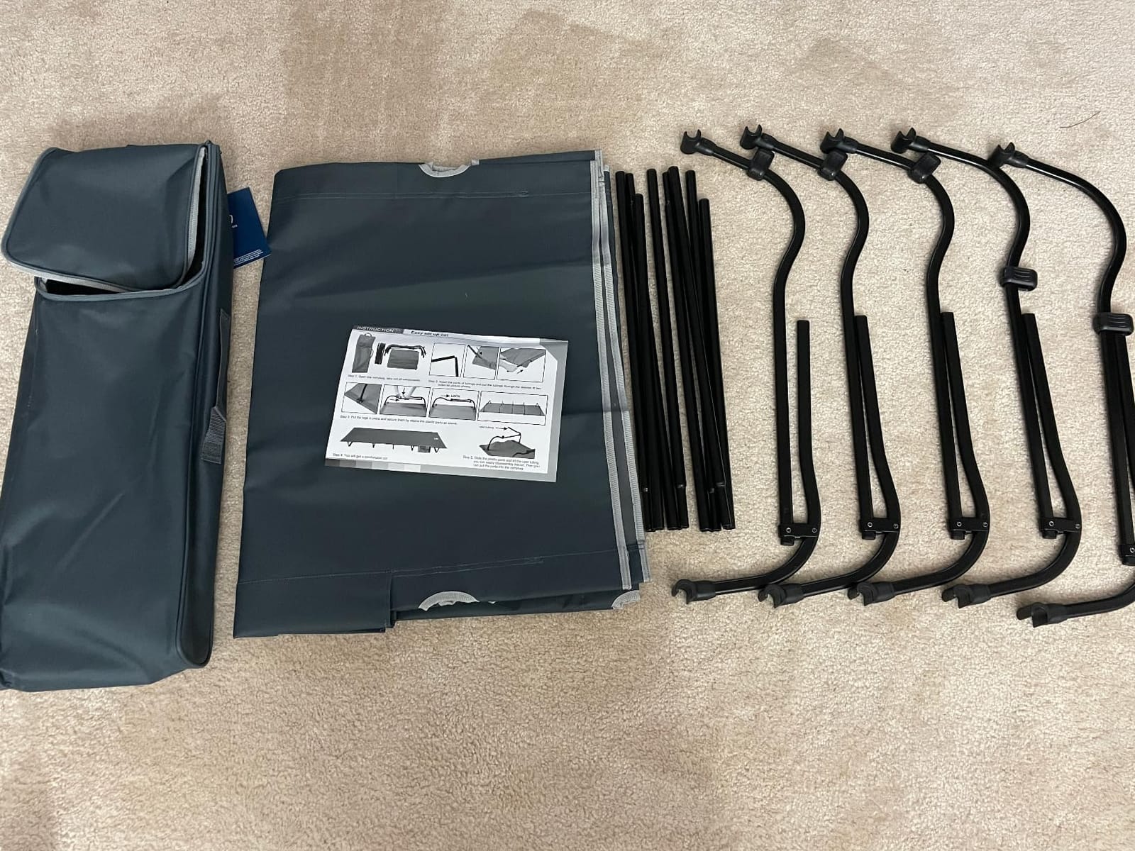EVER ADVANCED Ultralight Aluminum Camping Cot – 20-Second Fast Fold, Zipper Carry Case, Supports 225Lbs, Compact for Travel & Outdoor, Black customer photo 2