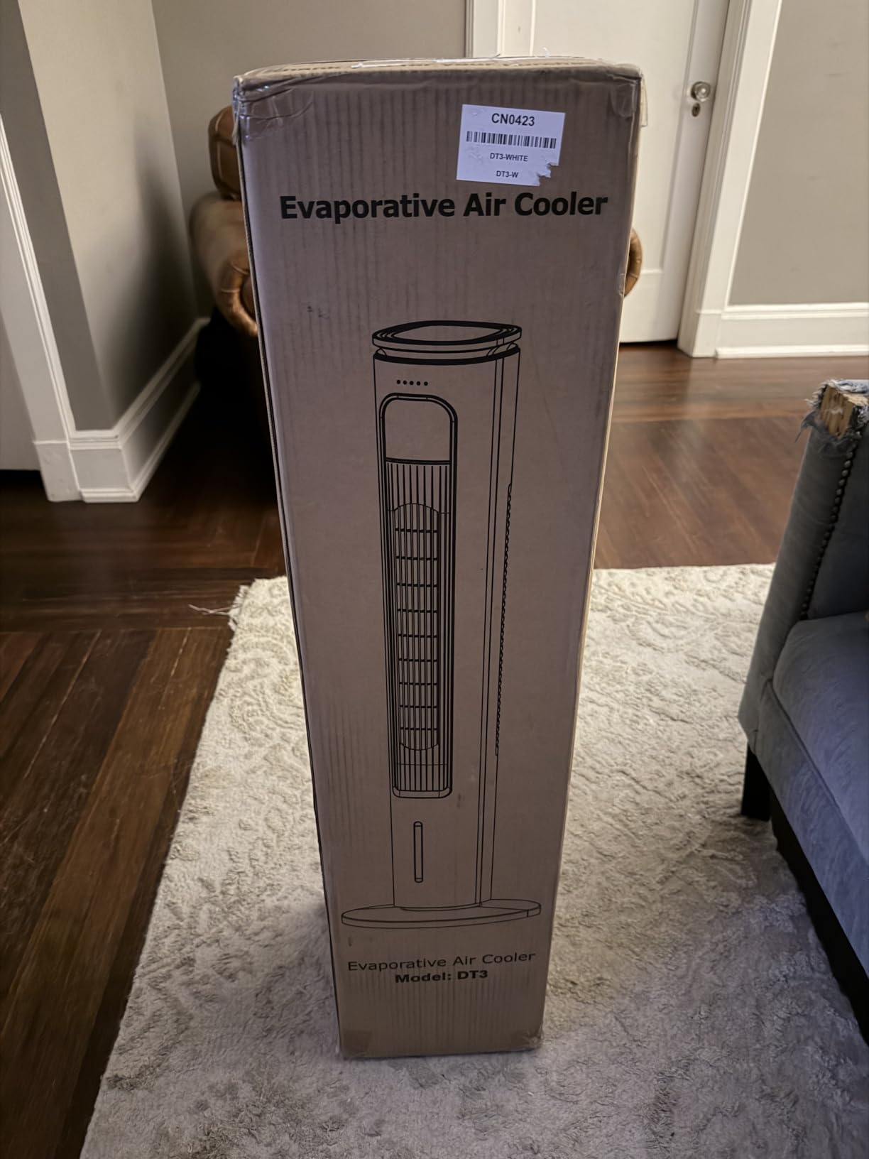 Windowless Portable Air Conditioners, 37.2’’ Evaporative Air Cooler w/Remote, Cooling Tower Fan, 2.5L Water Tank & Ice Packs, 12H Auto-off, 70° Oscillating, Ultra-Quiet Standing Fan For HomeOffice customer photo 1