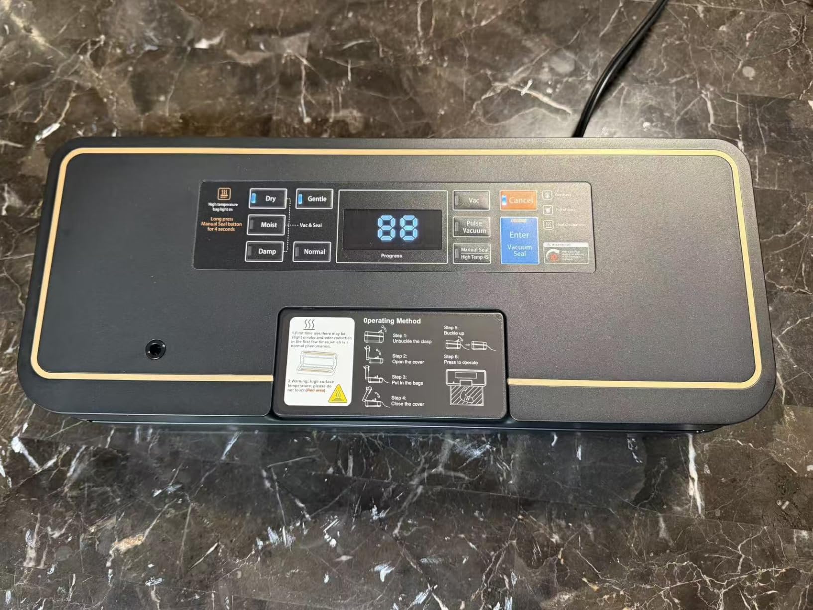 Vacuum Sealer for Food, Food Saver, 95kPa, Easy Tear Cutter, 9-in-1 | Fast 12L/min 135W food vacuum sealer machine with digital timer, cutter & bag storage, 10 ft bag roll, dry/moist/pulse modes customer photo 2