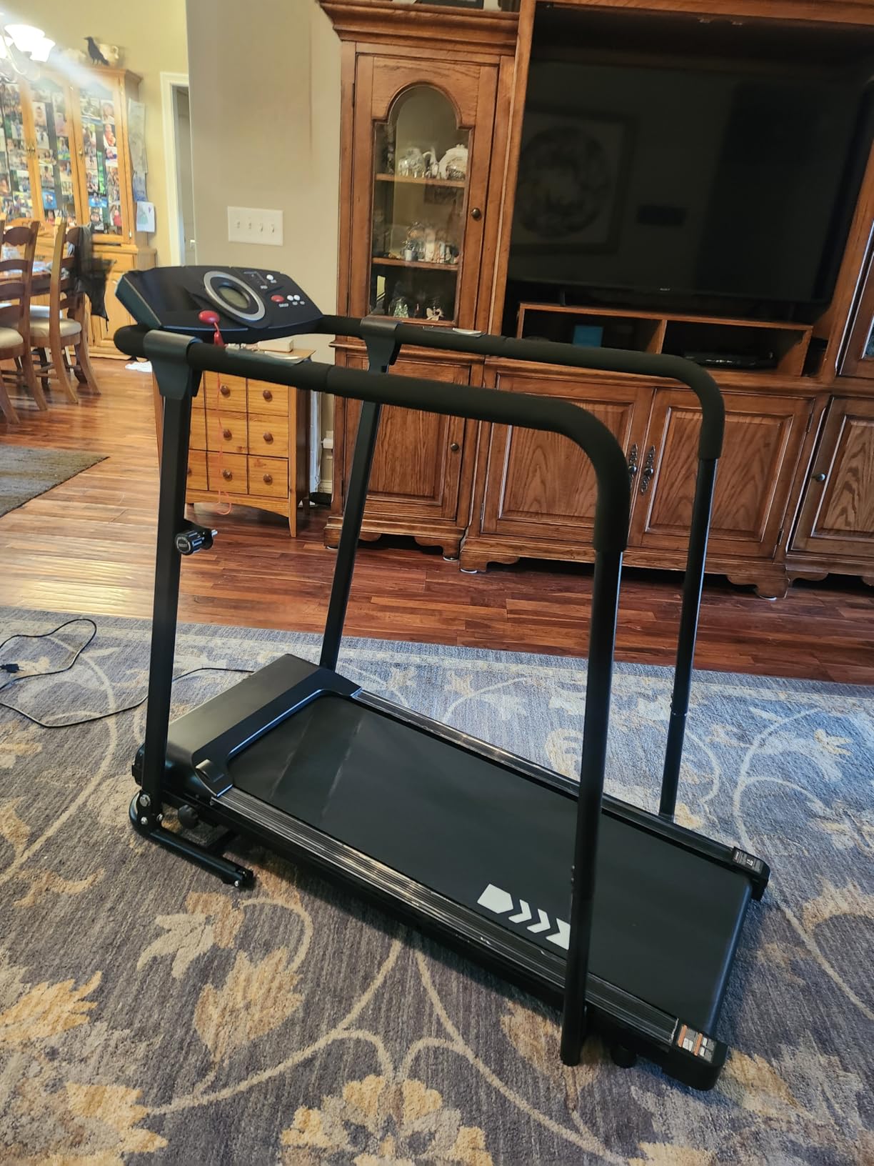Redliro Treadmill for Seniors with Long Handrails | 0-2% Incline, 300lb Capacity, Foldable, Mute & Screen-off customer photo 1
