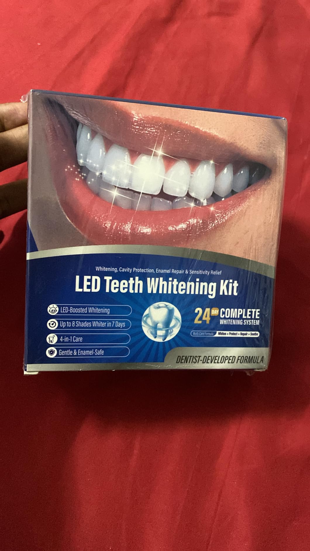 Teeth Whitening Kit with LED Light - 3 Whitening Gel Pens + 2 Desensitizing Pens - 35% Carbamide Peroxide - Whiten Teeth in 7 Days - Safe for Sensitive Teeth & Enamel, 0.7 Fl Oz (Mint) customer photo 1