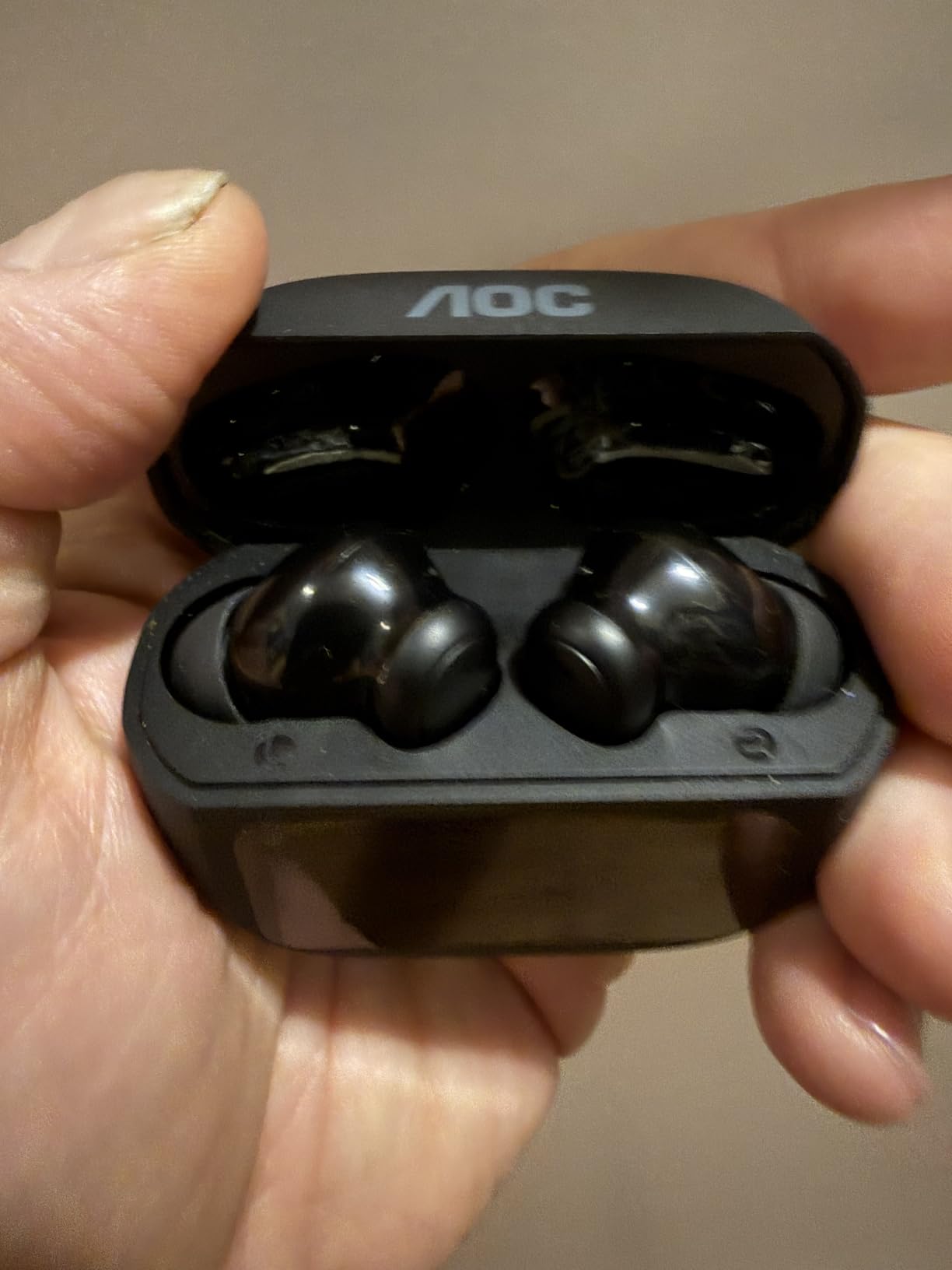 AOC Noise Cancelling Wireless Earbuds, 39dB ANC, 45H, LED Display, Black | in Ear Bluetooth 5.4 Headphones with 6 ENC Mic, Transparency Mode, Deep Bass Sound, 36 EQs via App, Fit for Sports, Commuting customer photo 2
