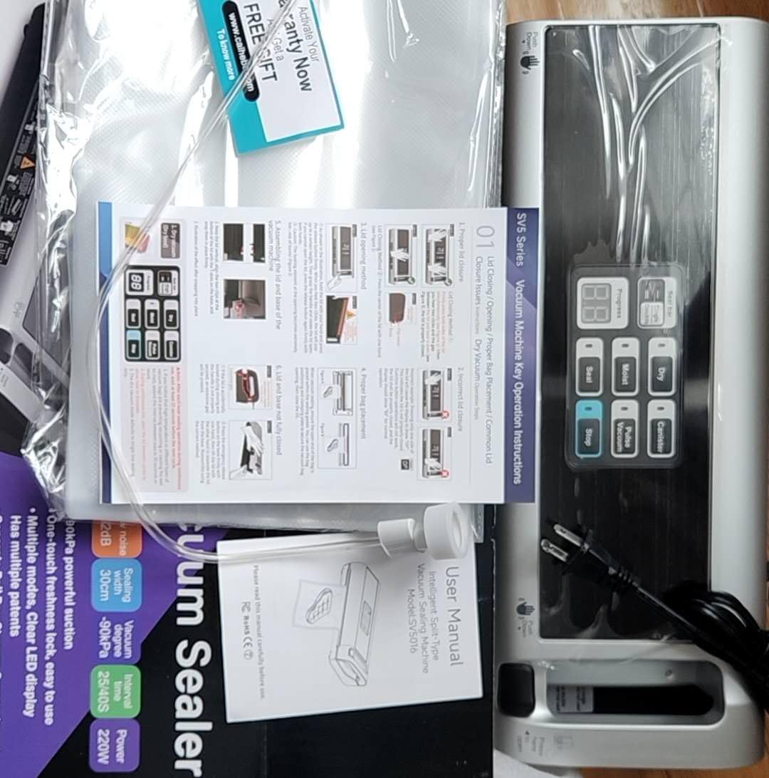 Food Vacuum Sealer Machine with Storage & Built-in Cutter | 95KPa Food Saver with Dry/Moist/External Vacuum Modes, Single/Double Sealing, Comes with 1 Bag & 15 Pre-cut Bags Black Silver customer photo 1