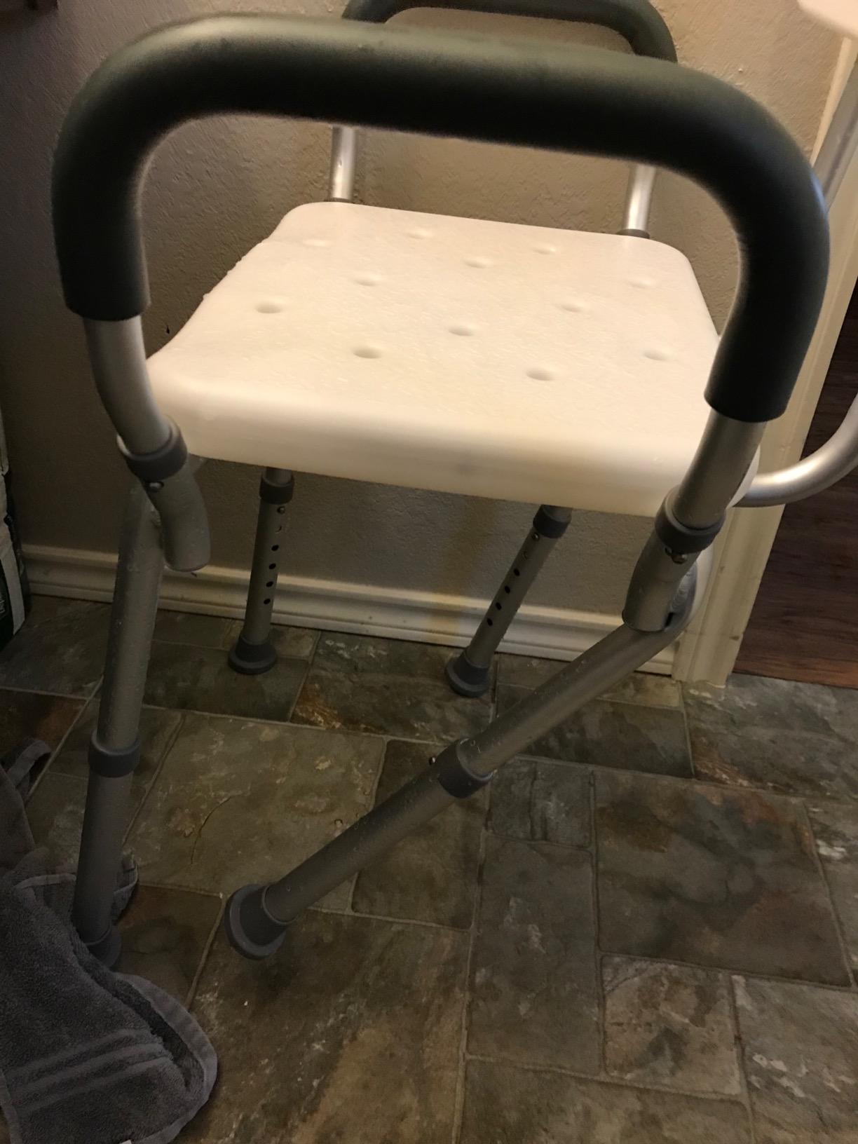 NOVA Bath Seat with Padded Removable Arms & Back, Shower Chair for Seniors, 300 lb Capacity, Adjustable Height 16