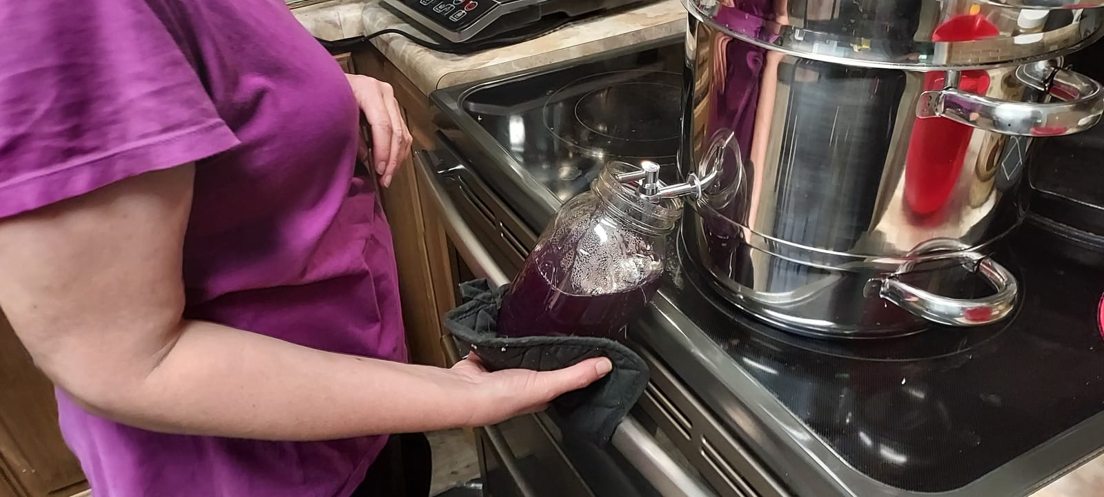 Euro Cuisine EC9500 Stove Top Steam Juicer, Stainless Steel Steam Juice Extractor, 5 Qt. Water Reservoir, 8 Qt. Juice Container with Spigot, 8 Qt. Steamer Basket, Glass Lid - Steam Juicer for Canning customer photo 1