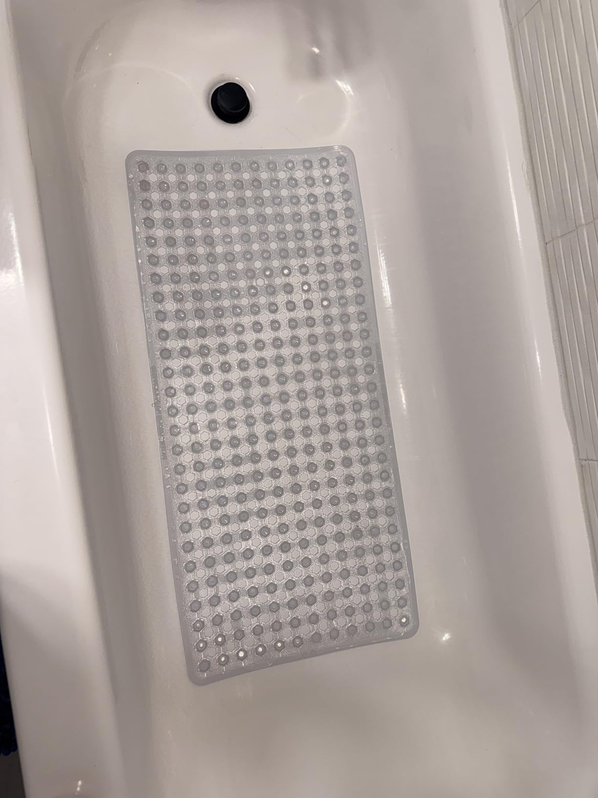 GORILLA GRIP Bath Tub Shower Mat, Bathtub Floor Liner, 35x16 Clear customer photo 2