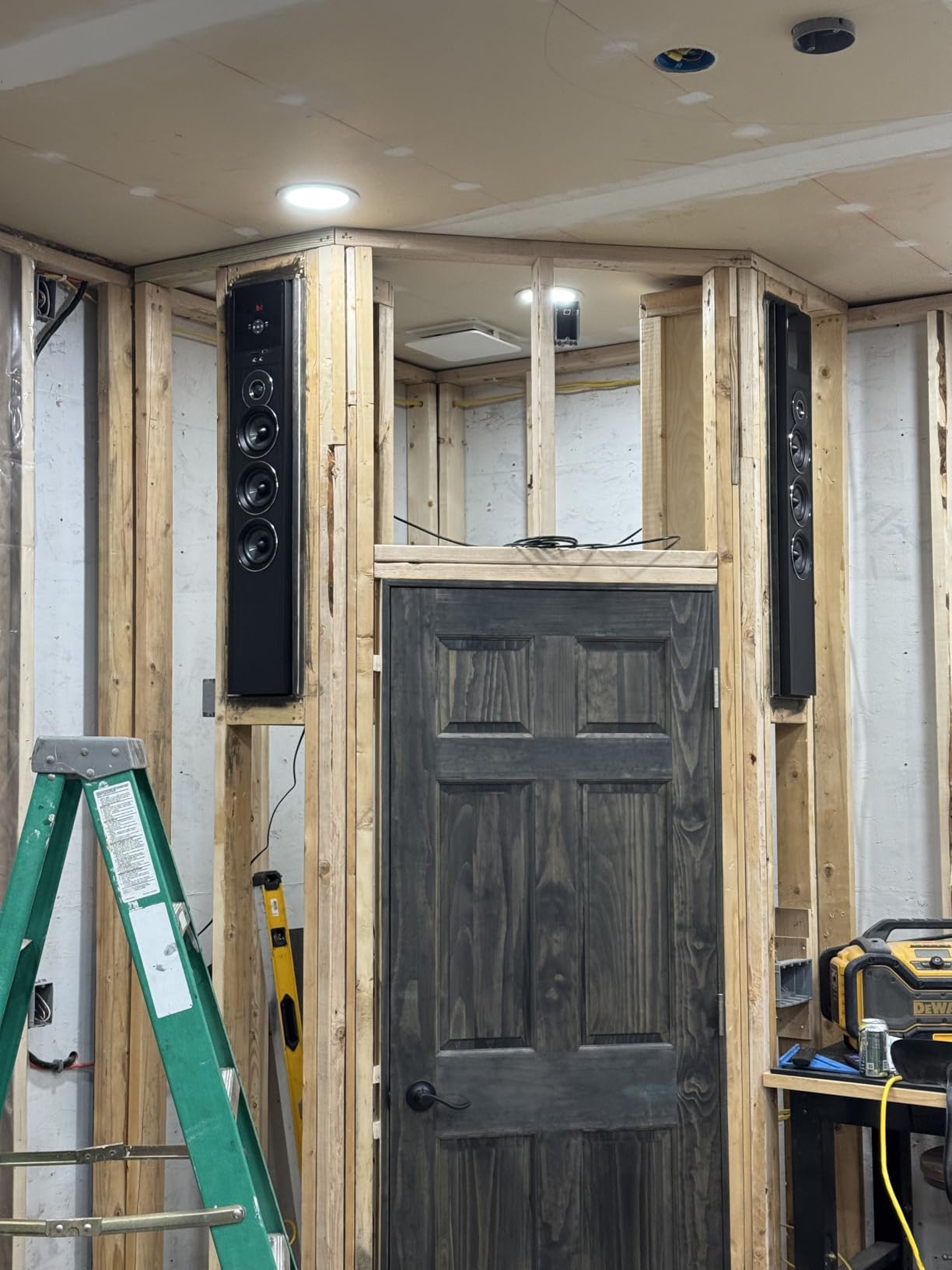 Rockville TM150B Black Powered Home Theater Tower Speakers Dual 10