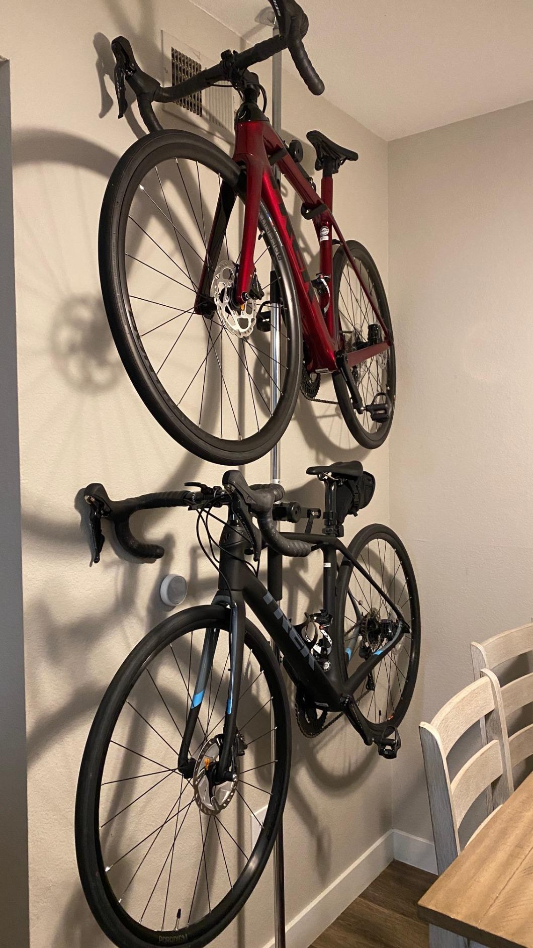 SPAREHAND Q-RAK II - Dual Bike Storage System - CP - Bike Rack Garage Storage - Indoor Bike Storage for 2 Bikes (Black) customer photo 1