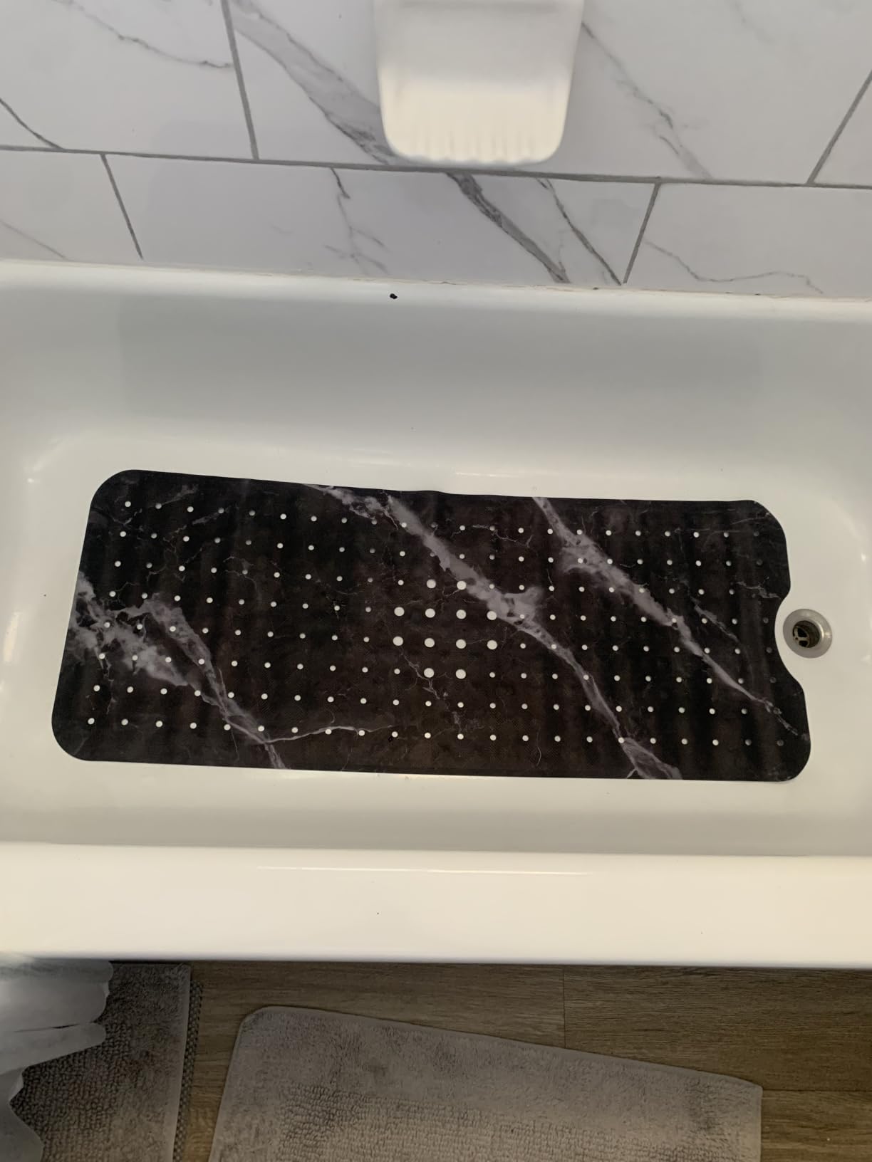 ENKOSI Non-Slip Bath Mat and Shower Mat 40x16 Extra Long, Black customer photo 2