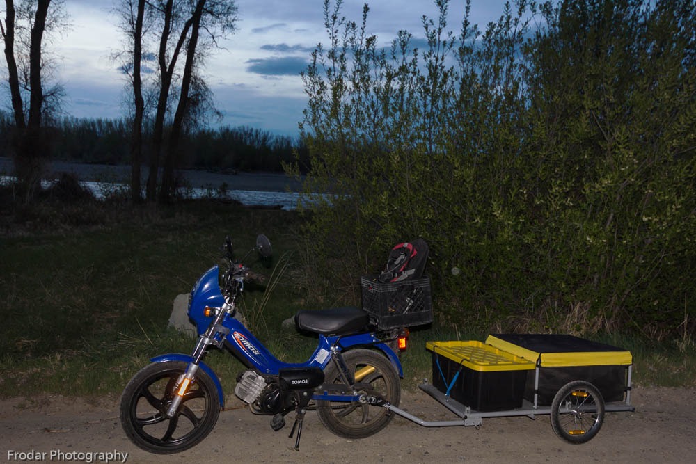 Goplus Bike Cargo Trailer, Foldable Bicycle Trailer with 16” Wheels, Removable Cover, Oxford Fabric, Folding Frame Quick Release, Bike Cart Bike Wagon Trailer for Luggage, Tools, Groceries customer photo 1