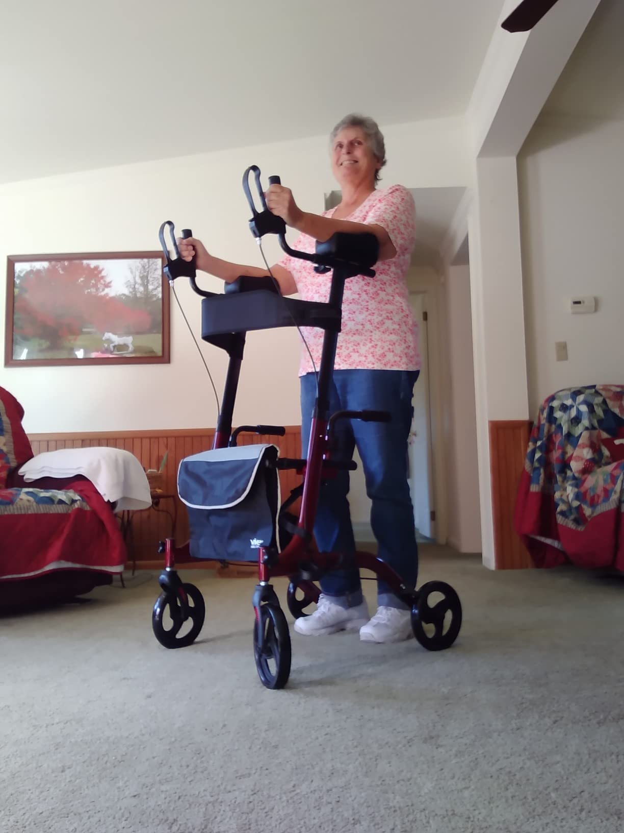 Vive Mobility Upright Walker with Seat - Stand Up Rollator customer photo 2