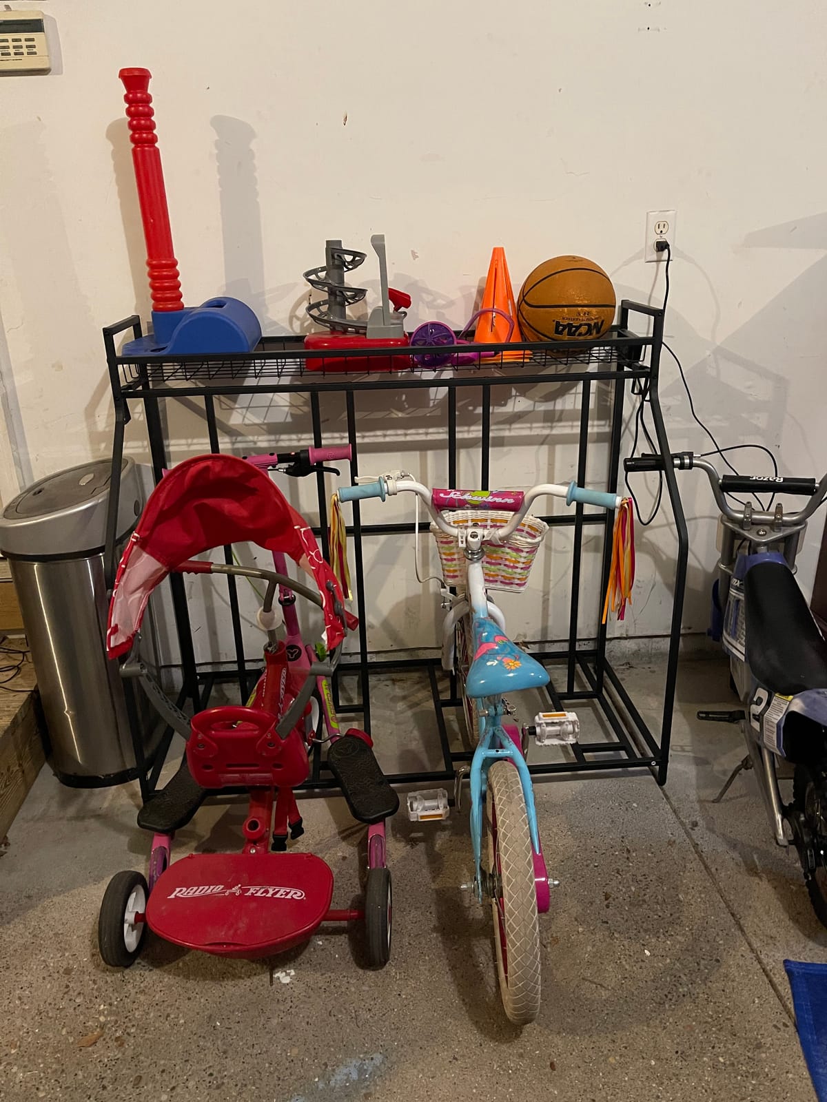 HEALTH LINE PRODUCT 4 Bike Stand, Indoor Bike Storage, Bicycle Rack for Garage - Metal Stability Floor Bicycle Station for Parking Mountain/Road/Hybrid/Fat Tire & Scooters Bike Rack for Garage customer photo 1