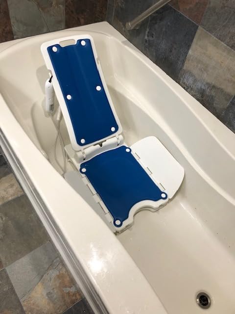 BathLyft (& Floor Lift) | 1 Year Warranty | Floor Lift & Chair Lift | Lightweight, Battery-Operated w Remote | Reclining 53° Support | for Seniors & Disabled | FSA HSA Eligible (Blue) customer photo 2