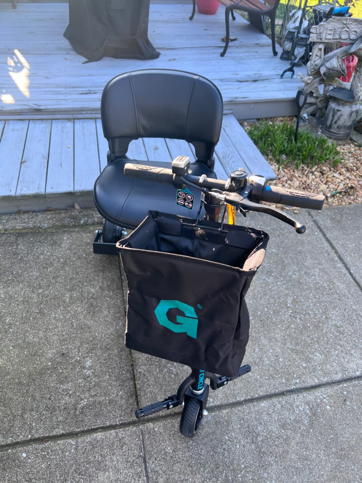 G Mobility Scooter – 3 Wheels, 35 lb Folding Aluminum Frame, Anti-Tip Footrests, Includes (1) 48V 2Ah Li-Ion Battery and Charger, Supports 275 lbs, Airline Friendly customer photo 2
