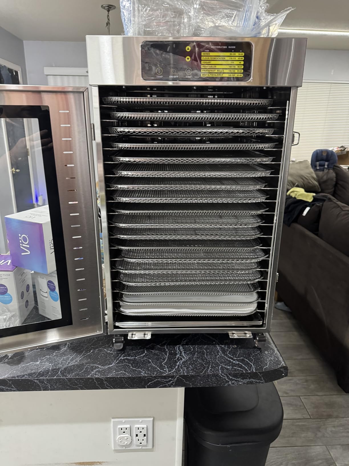 Commercial Food Dehydrator 18 Trays, 2000W Large Capacity 34.42ft² Food Dryer Machine for Jerky, Meat, Fruit, Herbs, Full Stainless Steel Industrial Dehydrater Biltong Maker customer photo 2